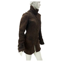 Tom Ford for Gucci FW 2003 Brown Shearling Suede Jacket Italian 44 US 8