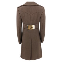 Tom Ford for Gucci FW1996 Architektonischer Twill-Mantel, Gold G Hardware