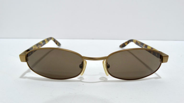 Tom Ford for Gucci Gold and Tortoise Shell Oval Sunglasses For Sale at  1stDibs