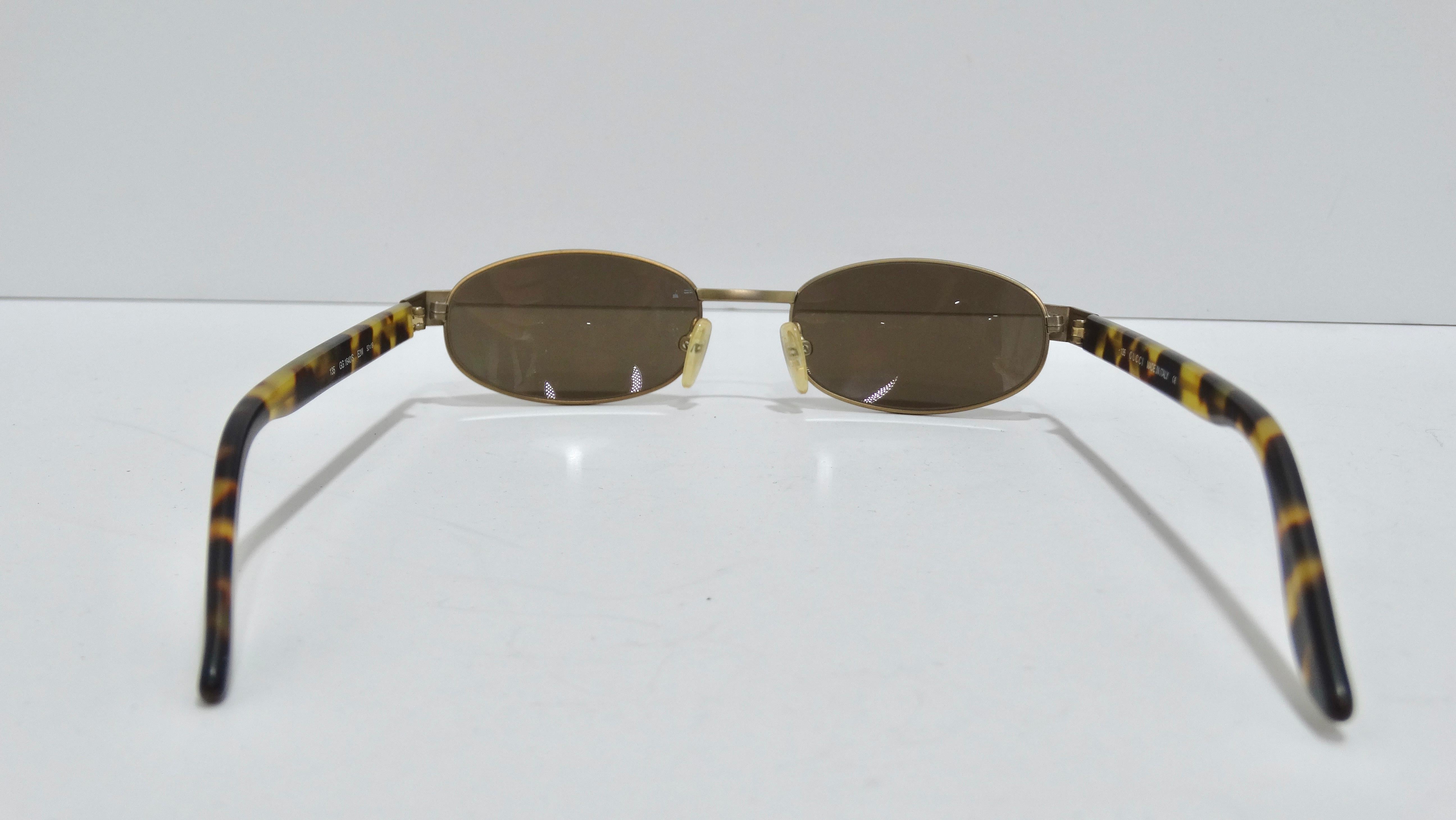 Ovale Sonnenbrille aus Gold und Schildpatt von Tom Ford für Gucci im Zustand „Hervorragend“ im Angebot in Scottsdale, AZ