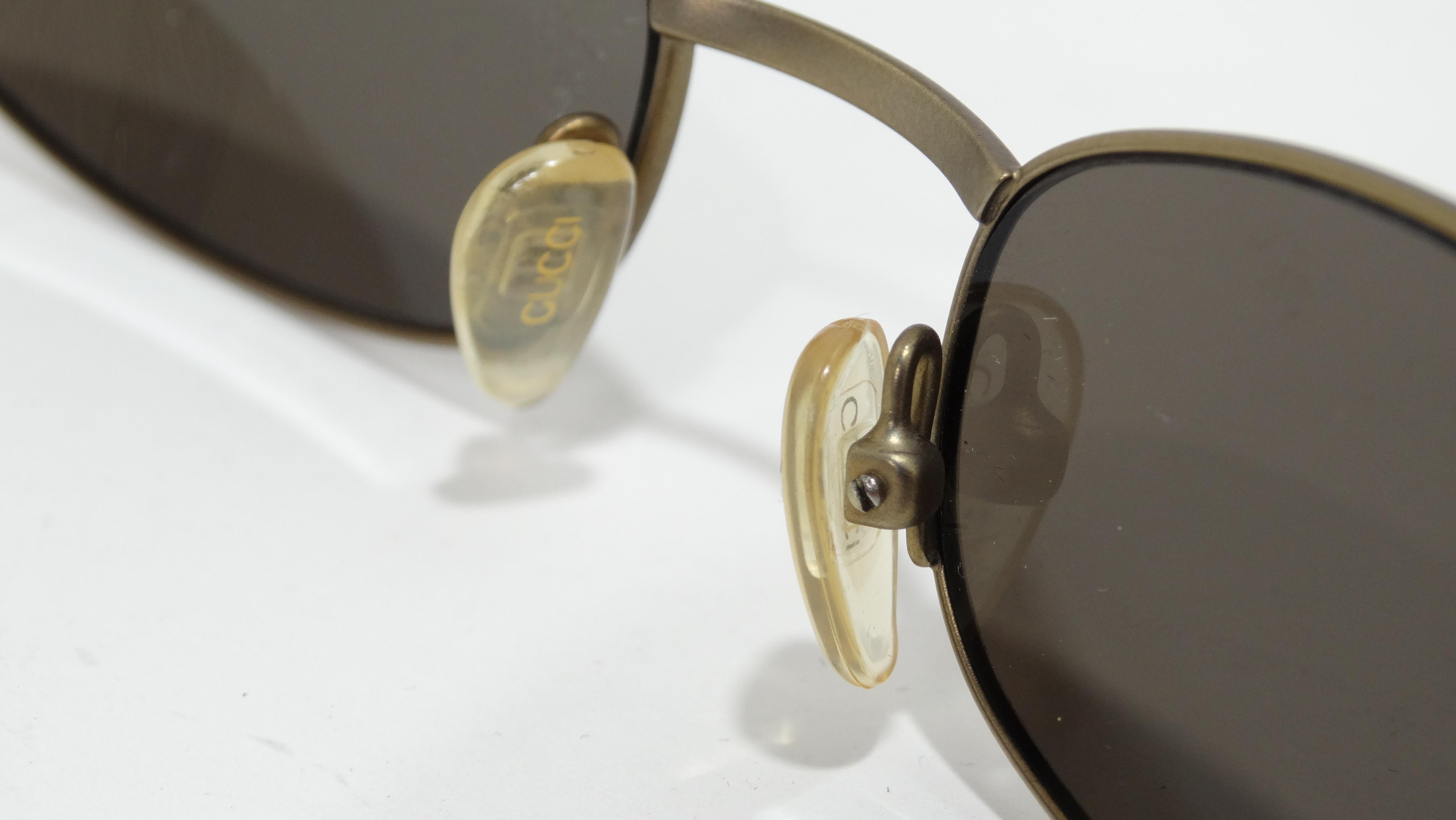 Tom Ford for Gucci Gold & Tortoise Shell Oval Sunglasses In Excellent Condition For Sale In Scottsdale, AZ
