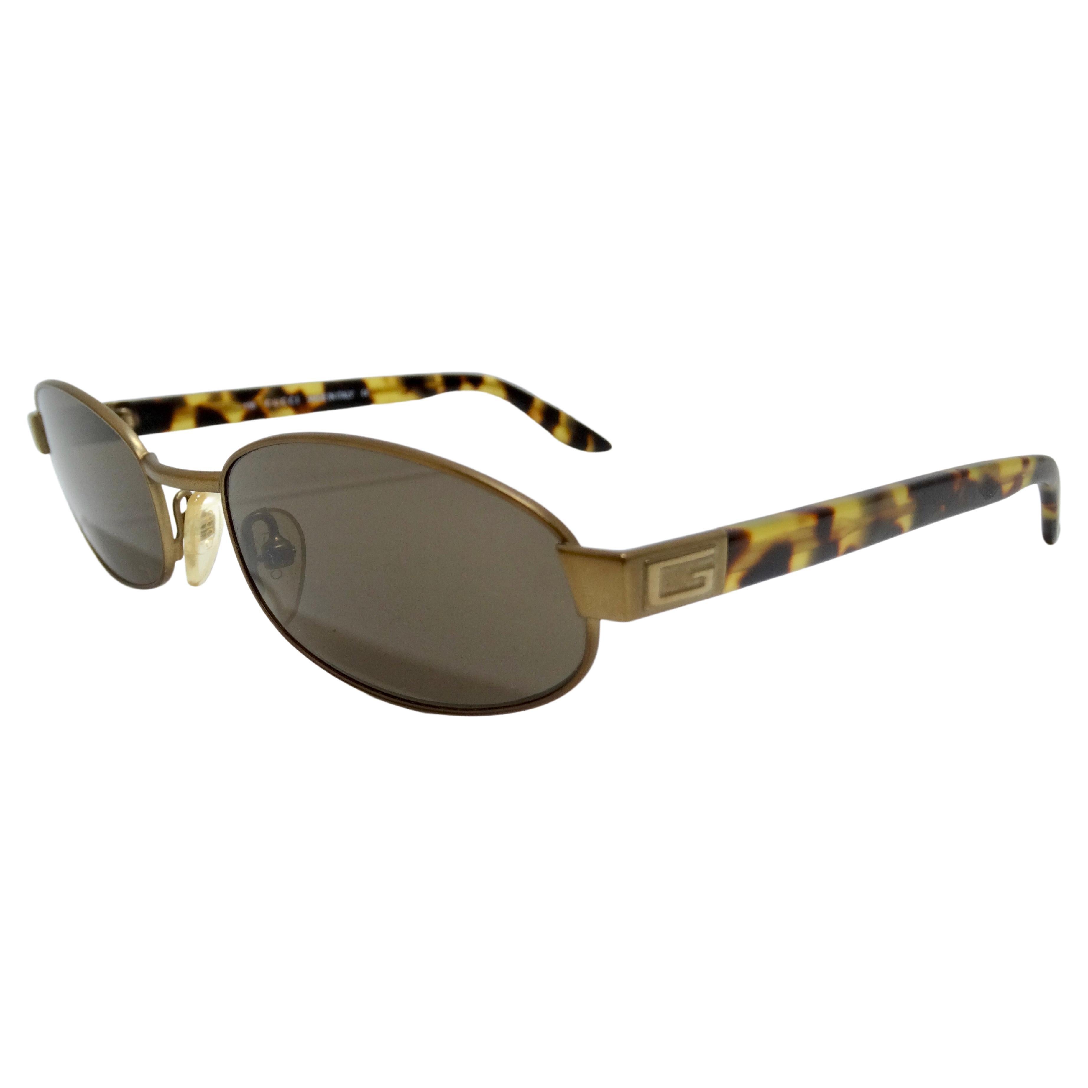 Tom Ford for Gucci Gold & Tortoise Shell Oval Sunglasses