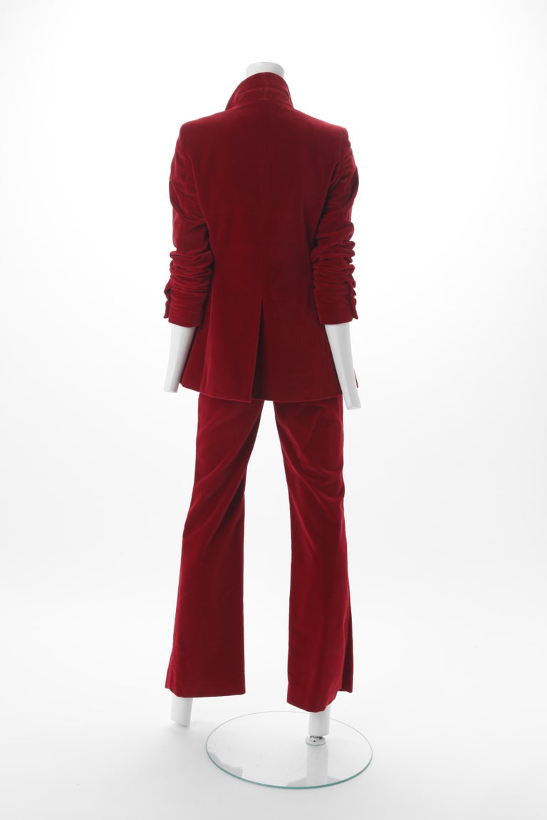 Tom Ford for Gucci Iconic Red Velvet Tuxedo Suit Autumn Winter
