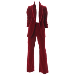 Vintage Tom Ford for Gucci Iconic Red Velvet Tuxedo Suit, Autumn/Winter RTW 1996.