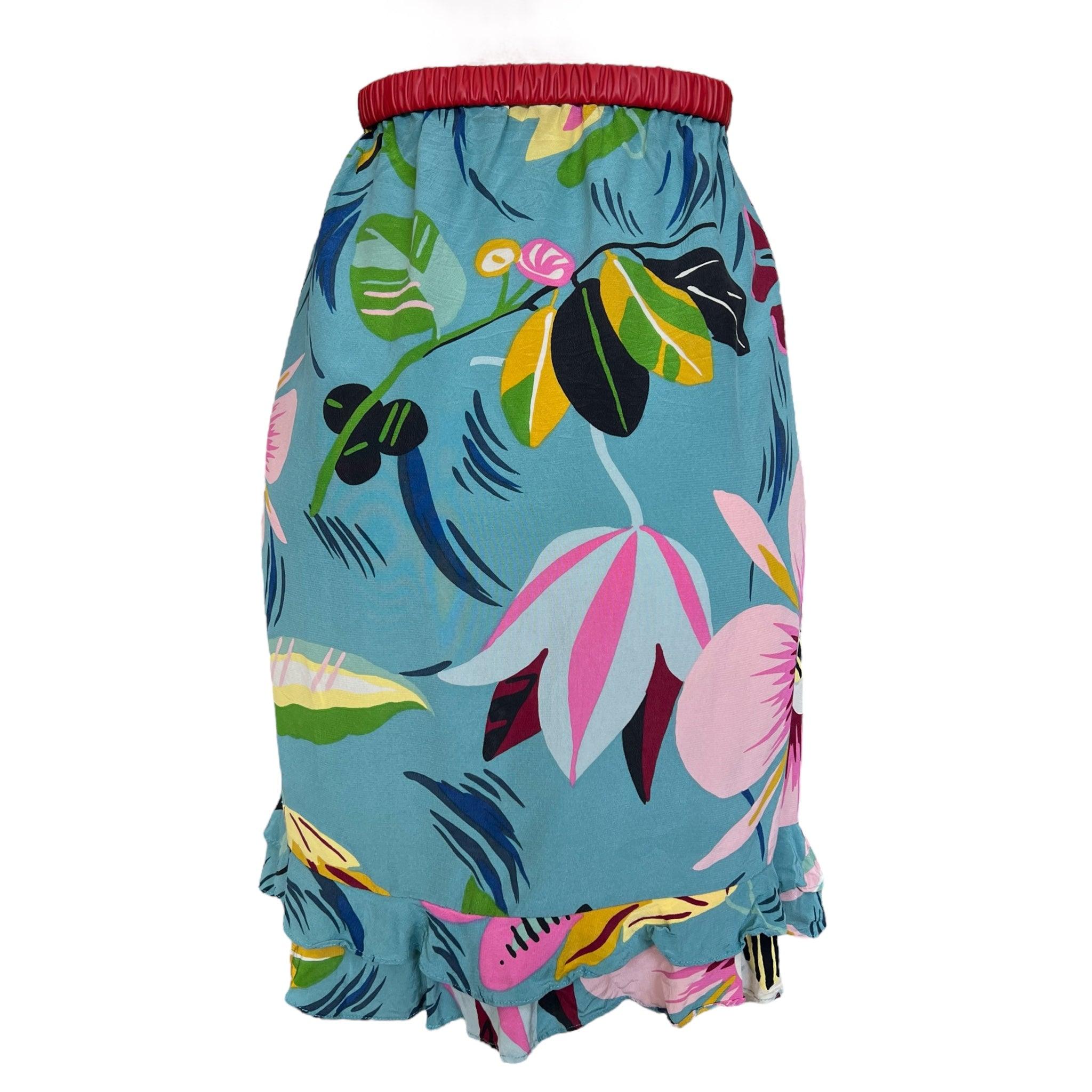 Tom Ford for Gucci Iconic S/S Tropical Flower Print Rock, 1999er Jahre (Blau) im Angebot
