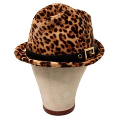 Tom Ford for Gucci Jaguar Print Pony Hair Belted Hat circa 1990s