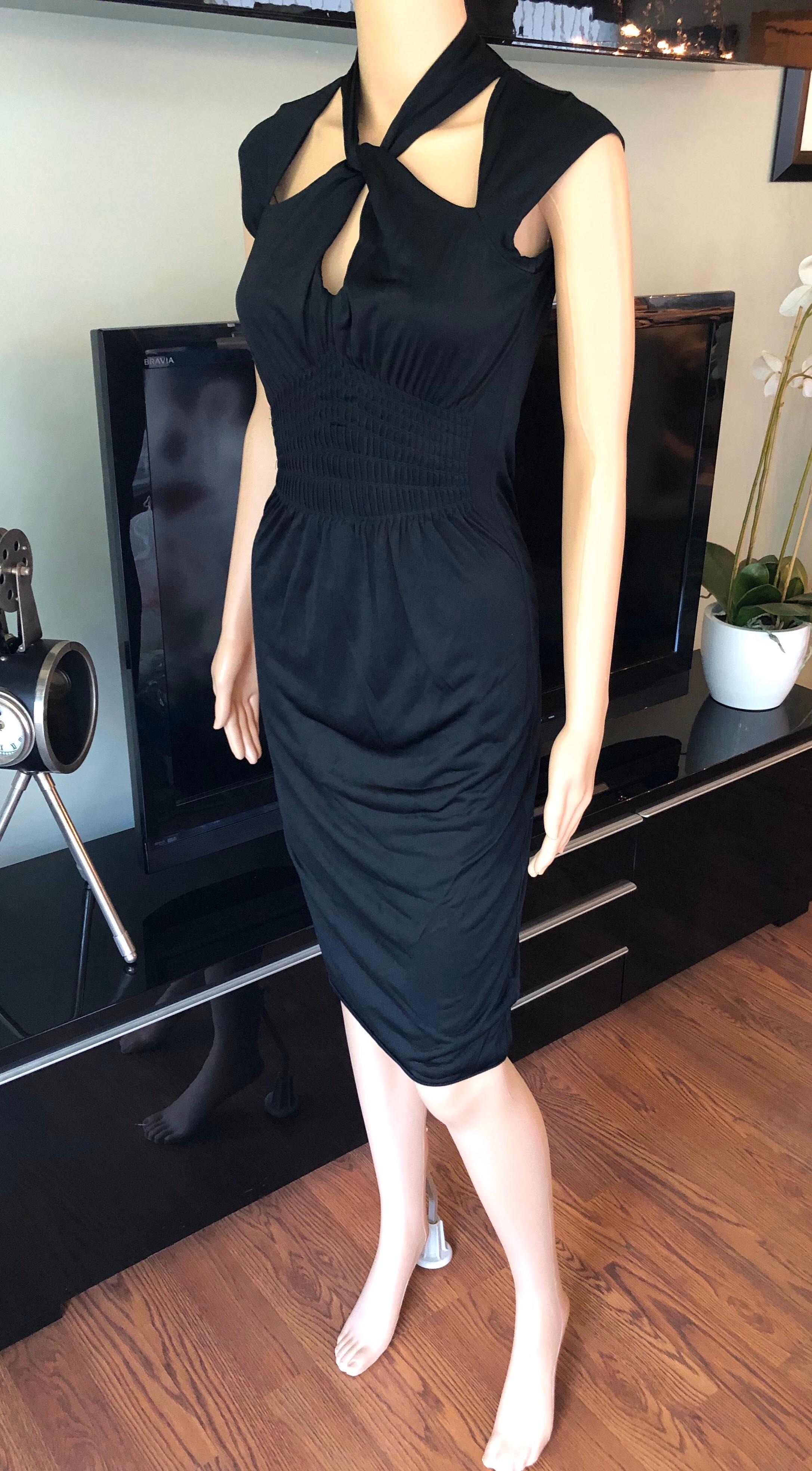 Tom Ford for Gucci Keyhole Cutout Back Black Dress In Good Condition In Naples, FL