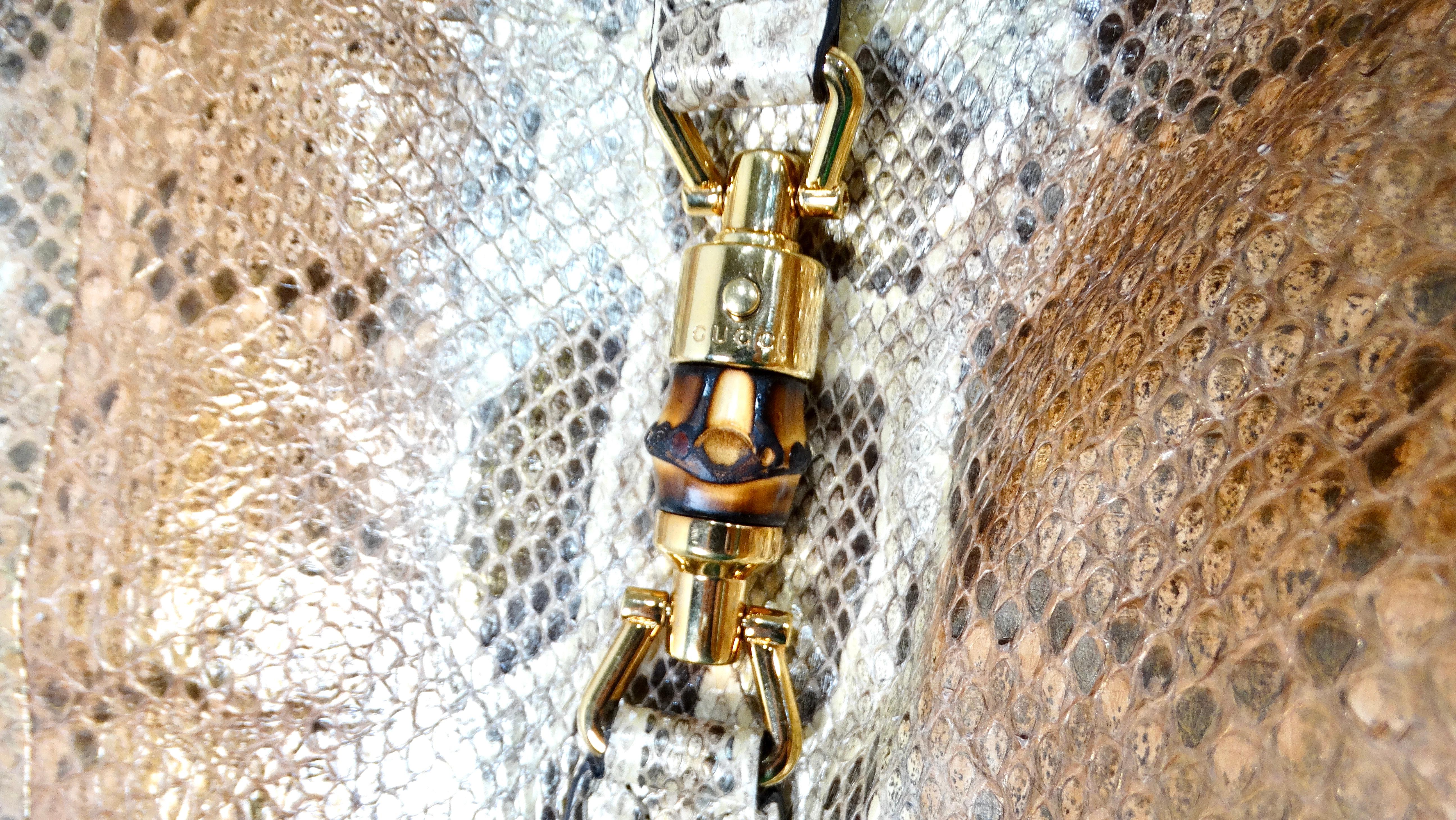 Tom Ford for Gucci Large Iridescent Python Jackie Hobo Bag circa 1990s In Good Condition For Sale In Scottsdale, AZ
