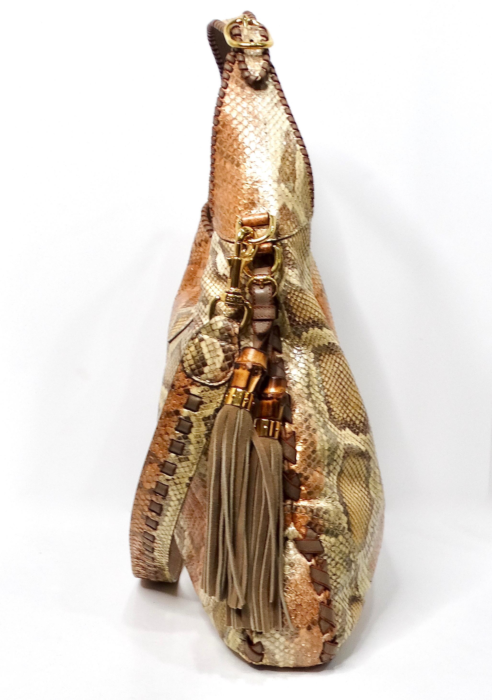 Women's Tom Ford for Gucci Large Iridescent Python Jackie Hobo Bag circa 1990s For Sale