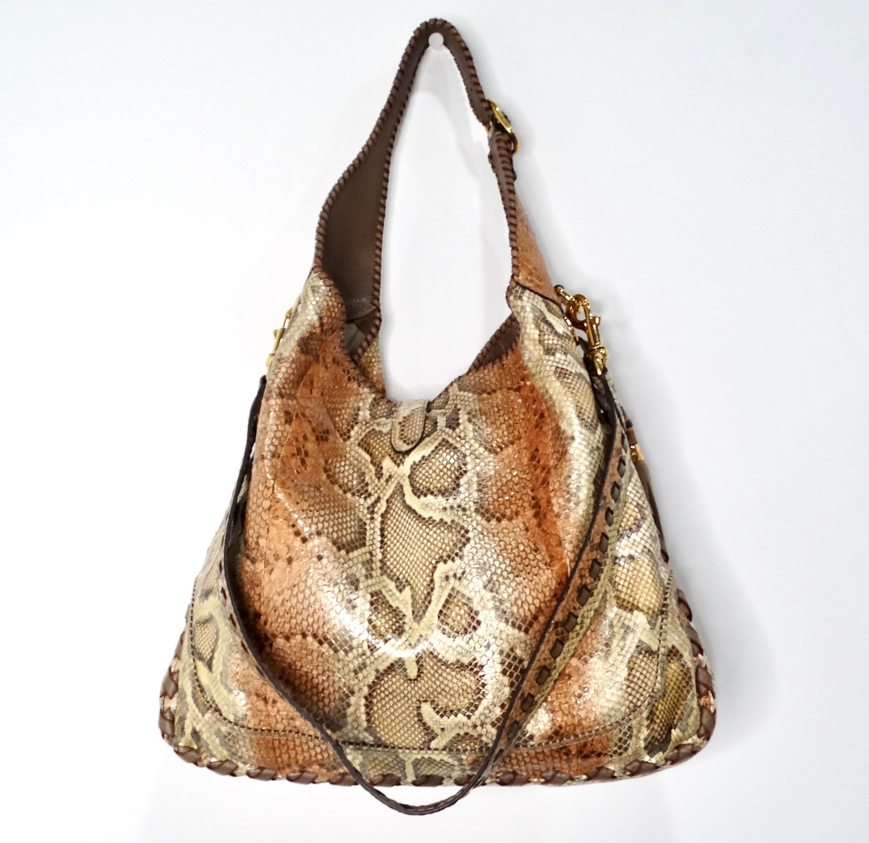 Tom Ford for Gucci Large Iridescent Python Jackie Hobo Bag circa 1990s For Sale 4