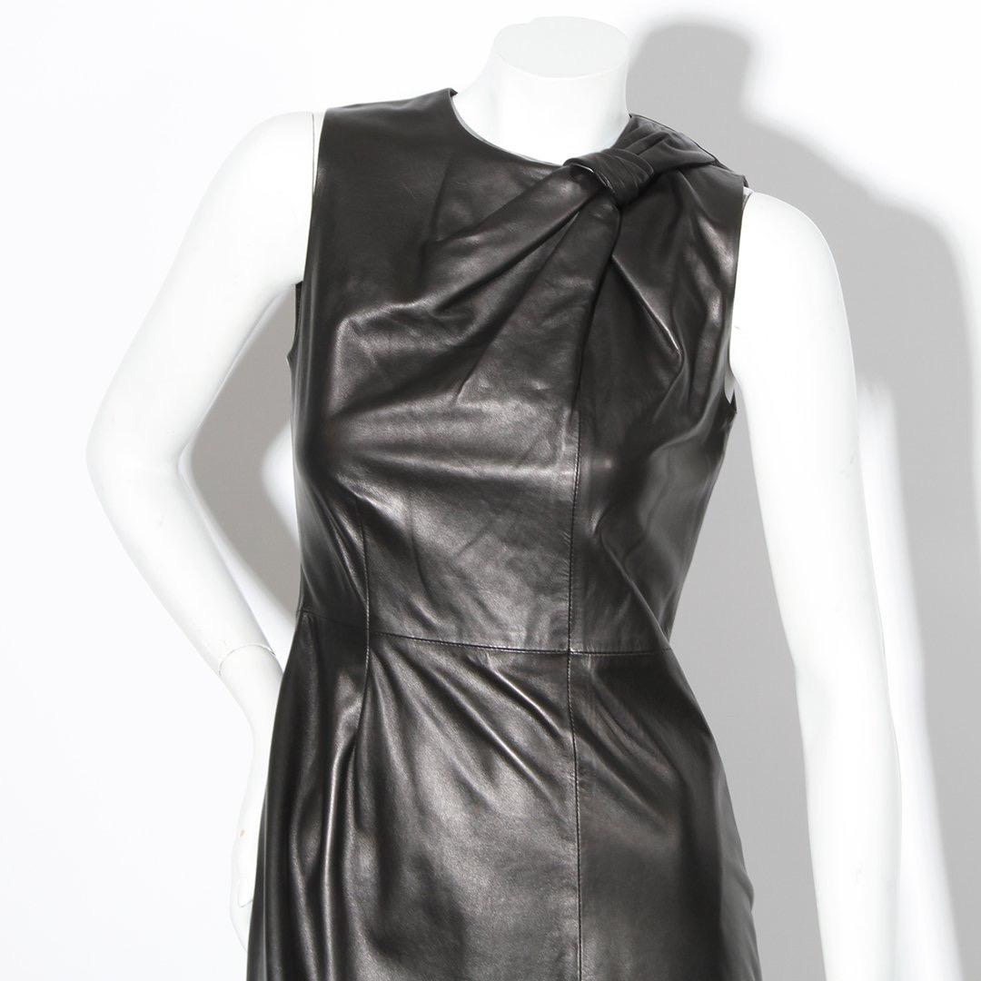 tom ford strapless leather dress