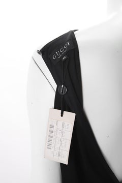 Tom Ford for Gucci Long Black Jersey Dress with Gold Belt. 1996.