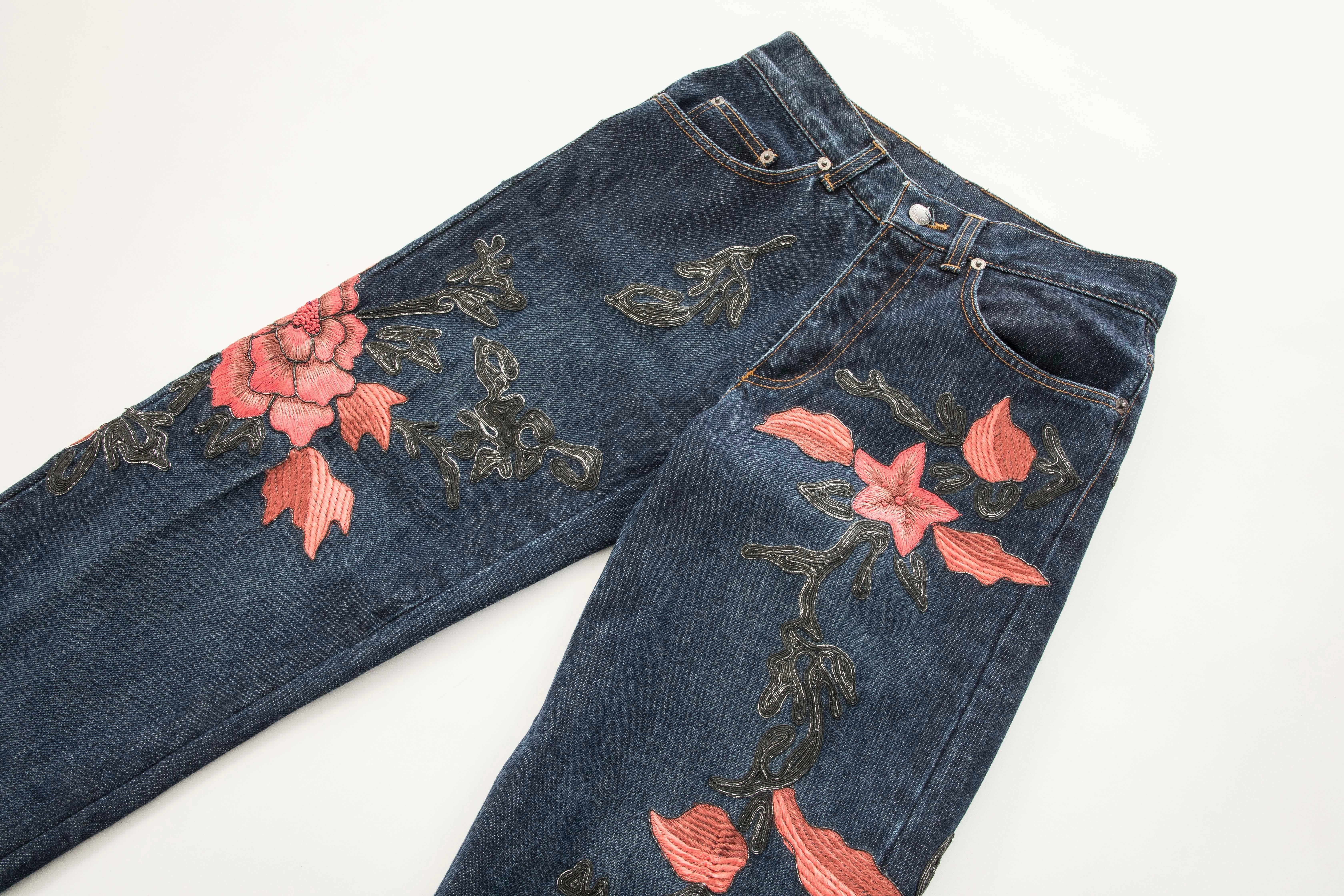 floral jeans mens
