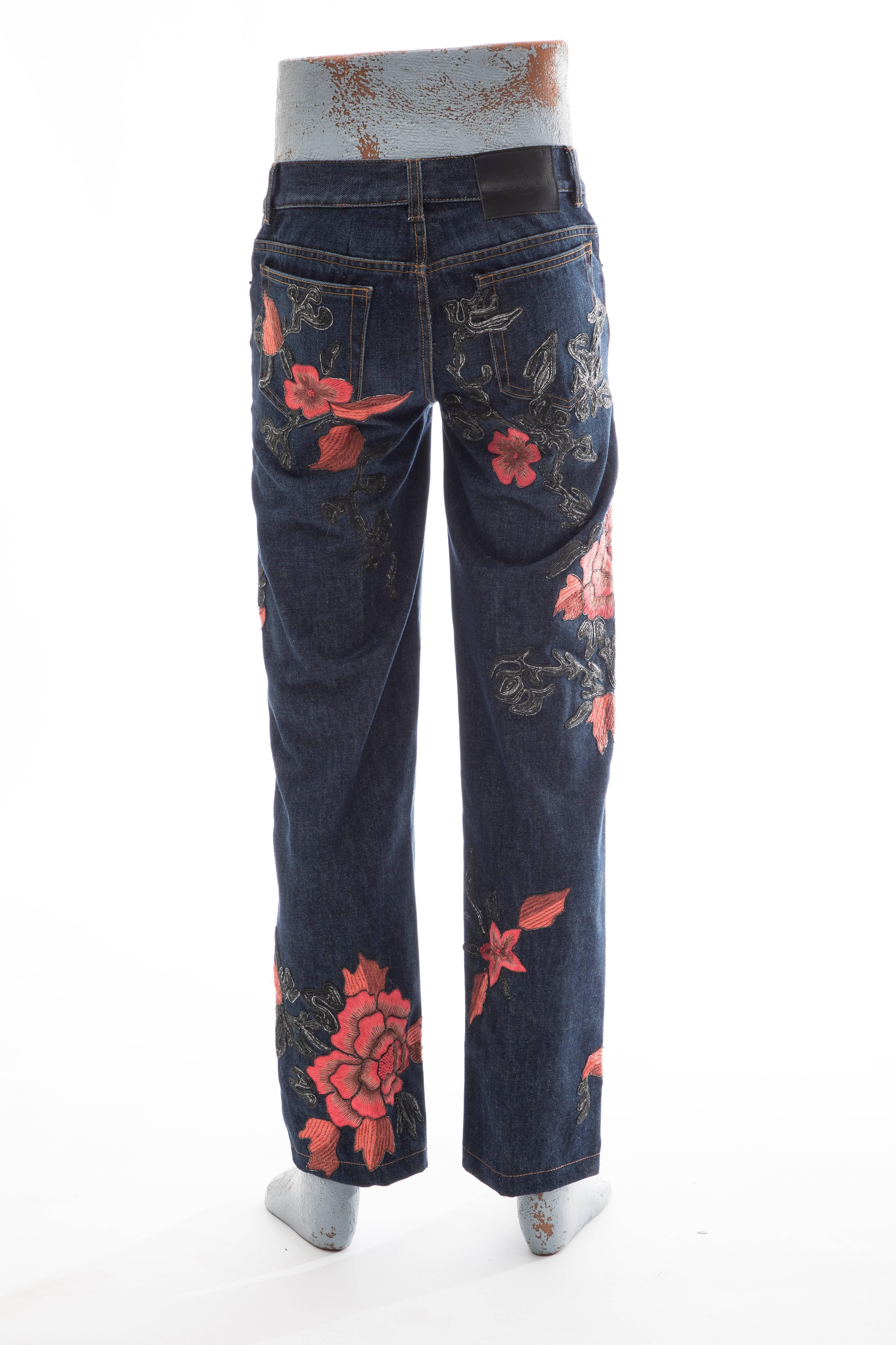 gucci floral jeans mens