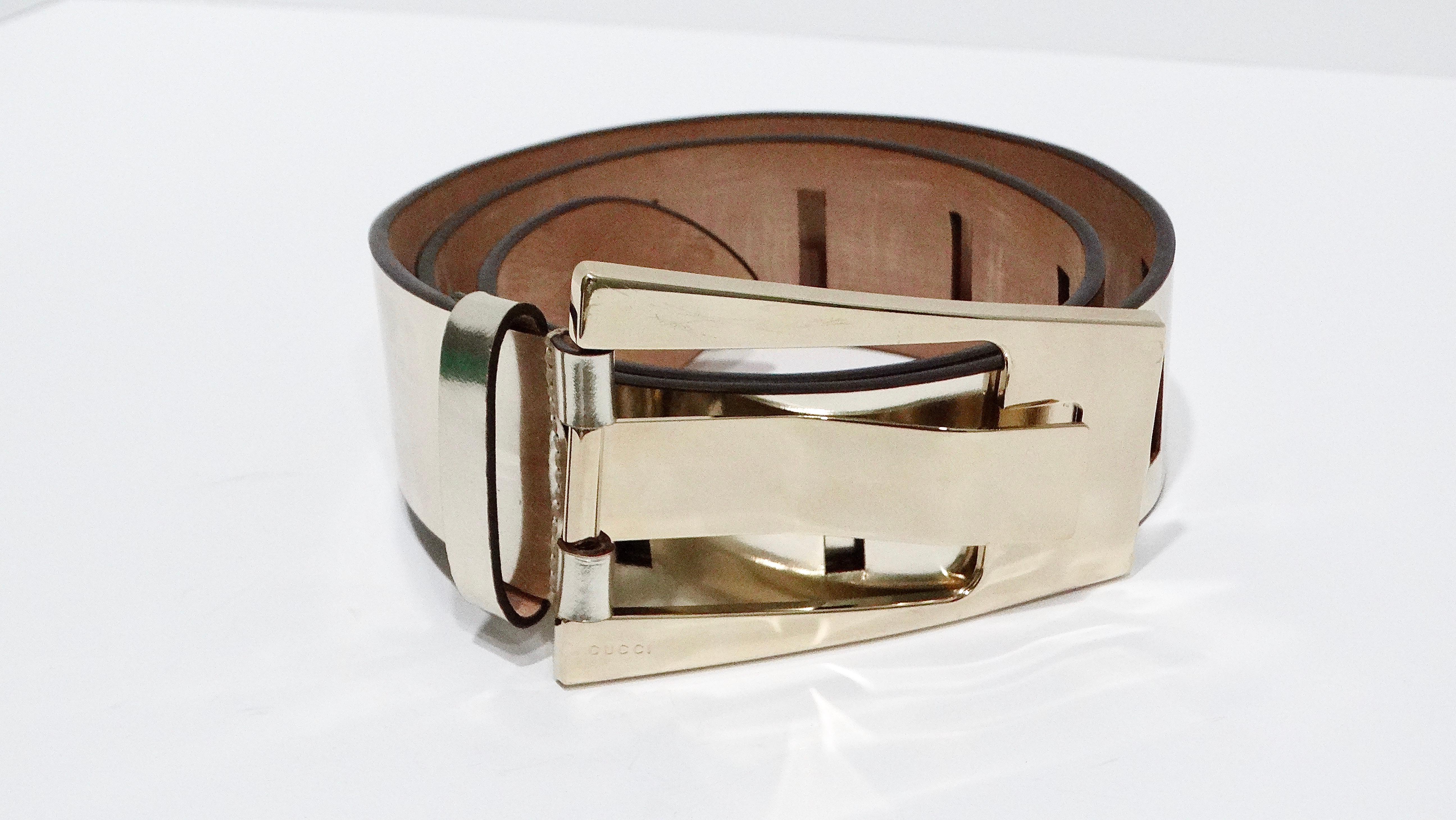 Beige Tom Ford for Gucci Metallic Belt For Sale