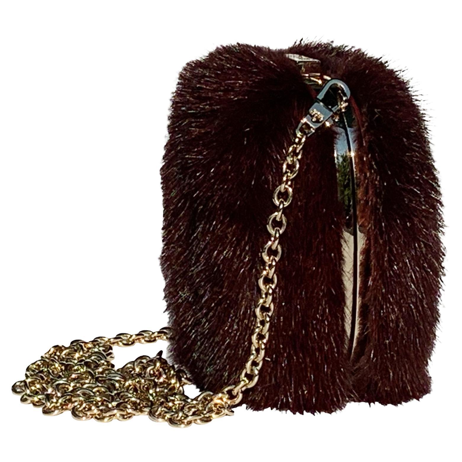 Tom Ford pour Gucci - Mini sac en cuir amovible en forme de boîte de vison, doré