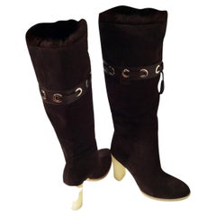 Tom Ford für Gucci Ad-Stiefel aus Nerz Wildleder Gr. 10.5