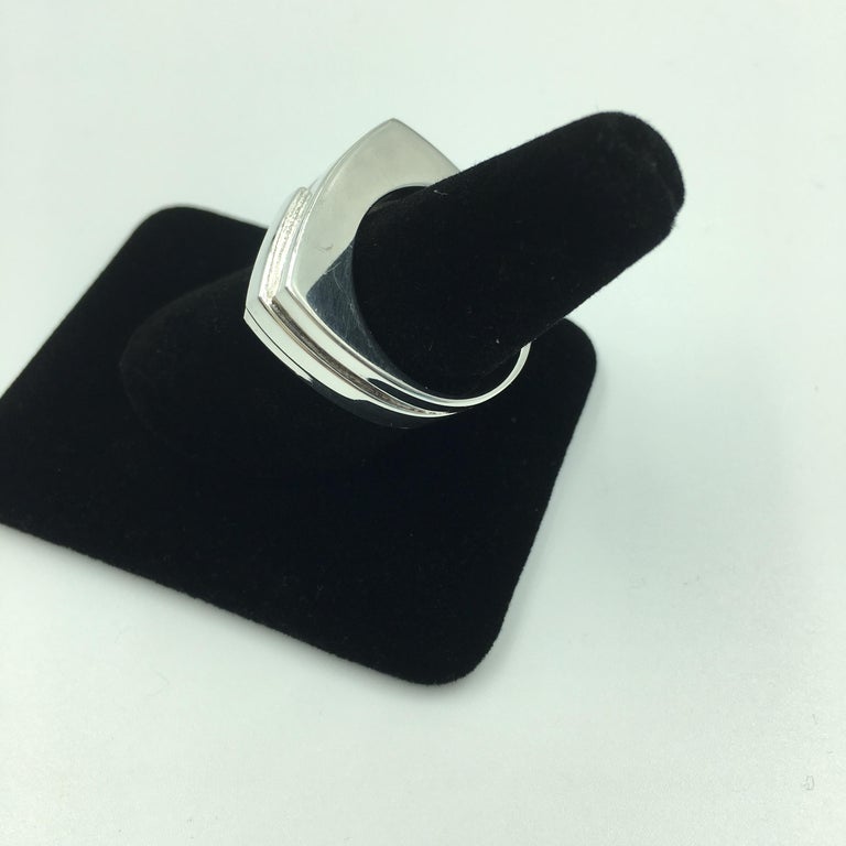 Tom Ford for Gucci Modern Three Stripe Sterling Silver Ring For