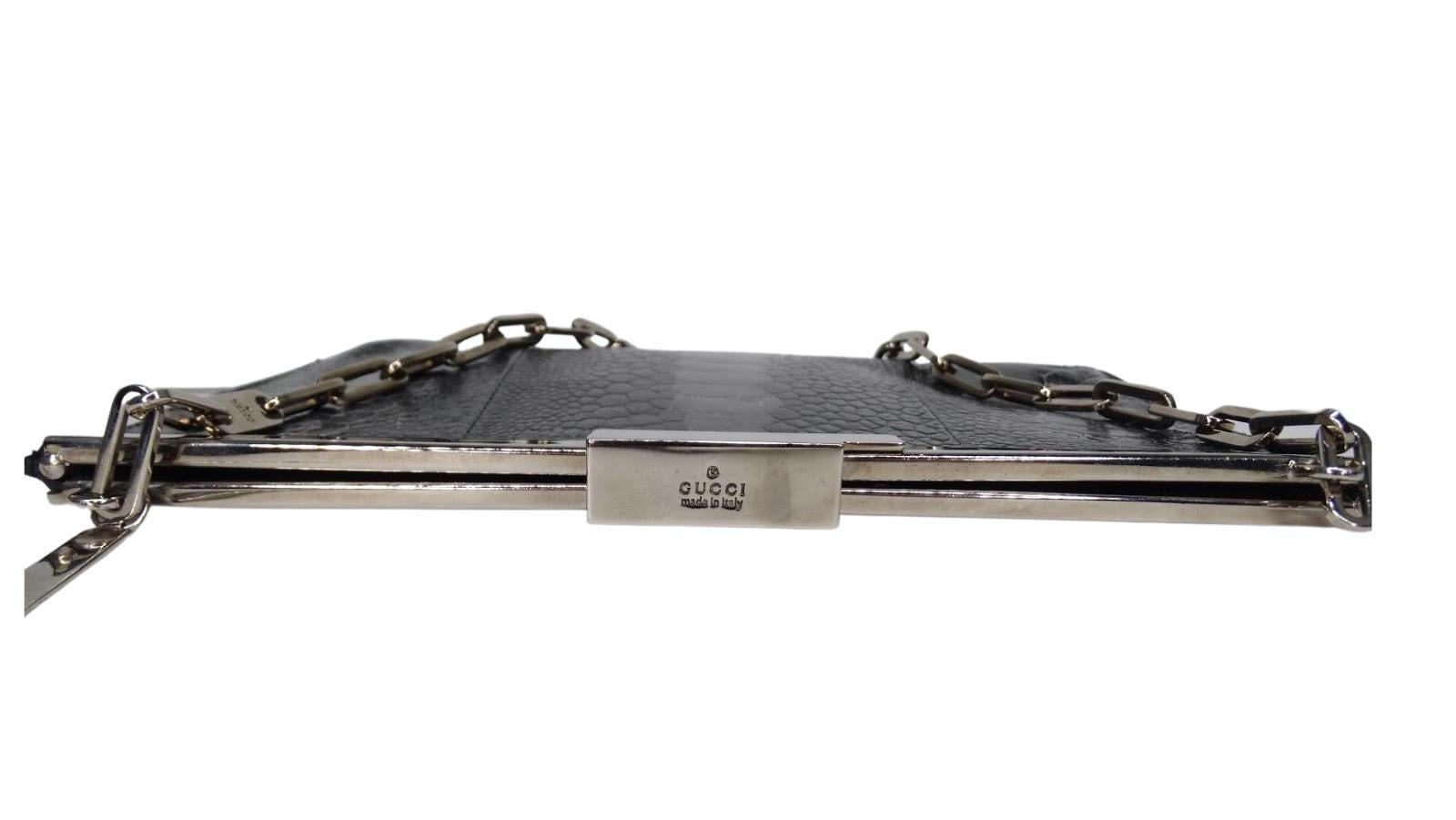 Tom Ford for Gucci Ostrich Leather Clutch In Good Condition In Scottsdale, AZ