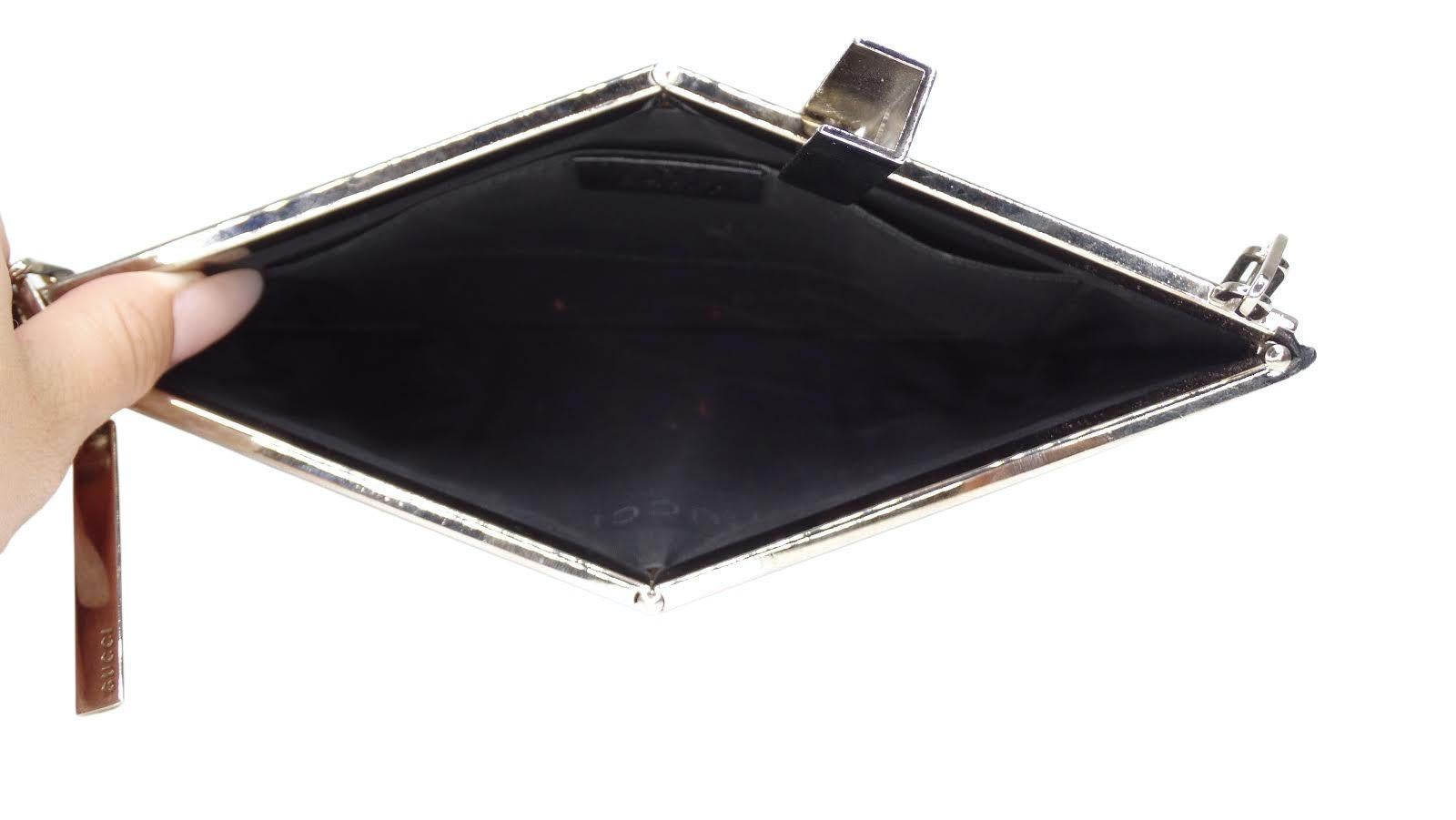 Gray Tom Ford for Gucci Ostrich Leather Clutch