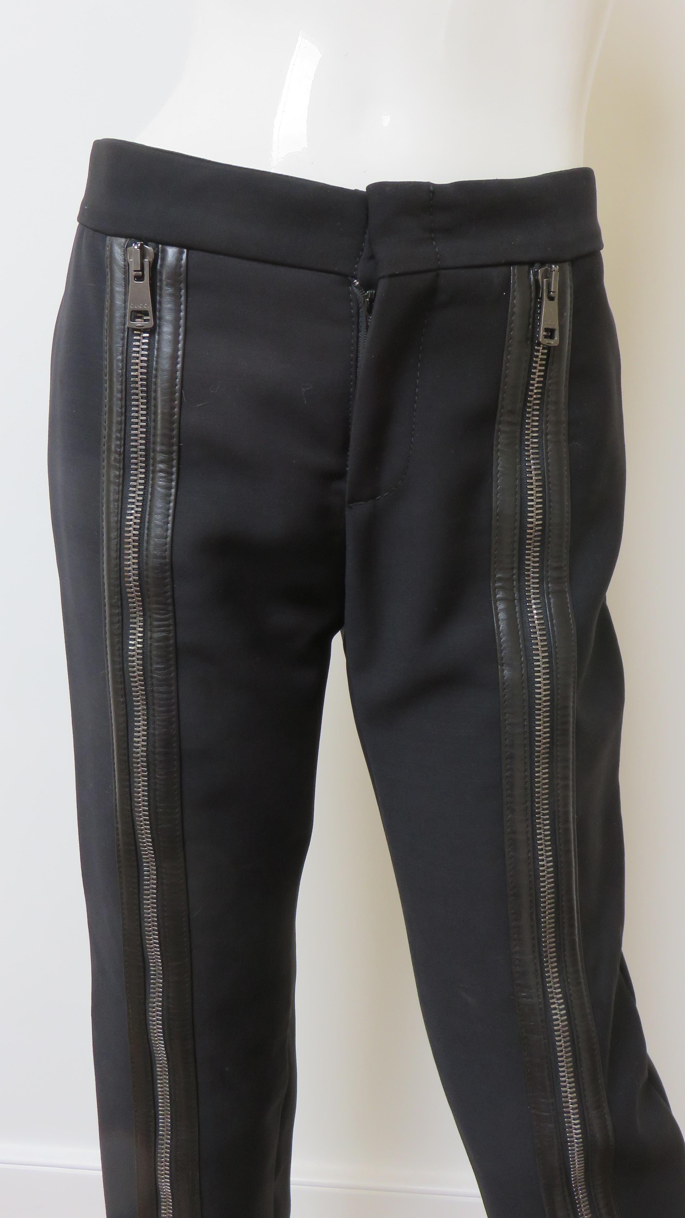 Black Tom Ford for Gucci Pants with Zipper Legs A/W 2001 For Sale