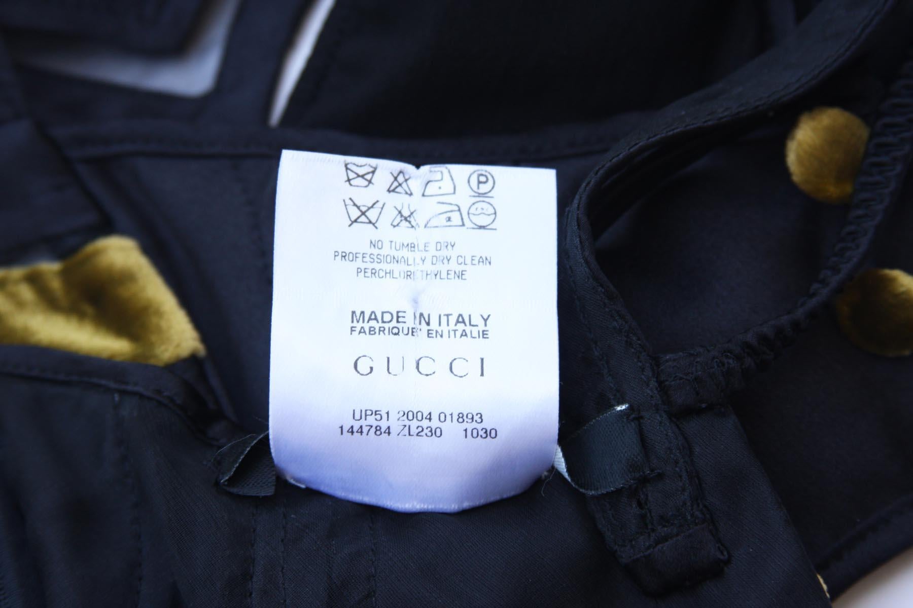 Tom Ford for Gucci Runway Black Sheer Cut-Out Top Bustier Velvet Details It.38 For Sale 3