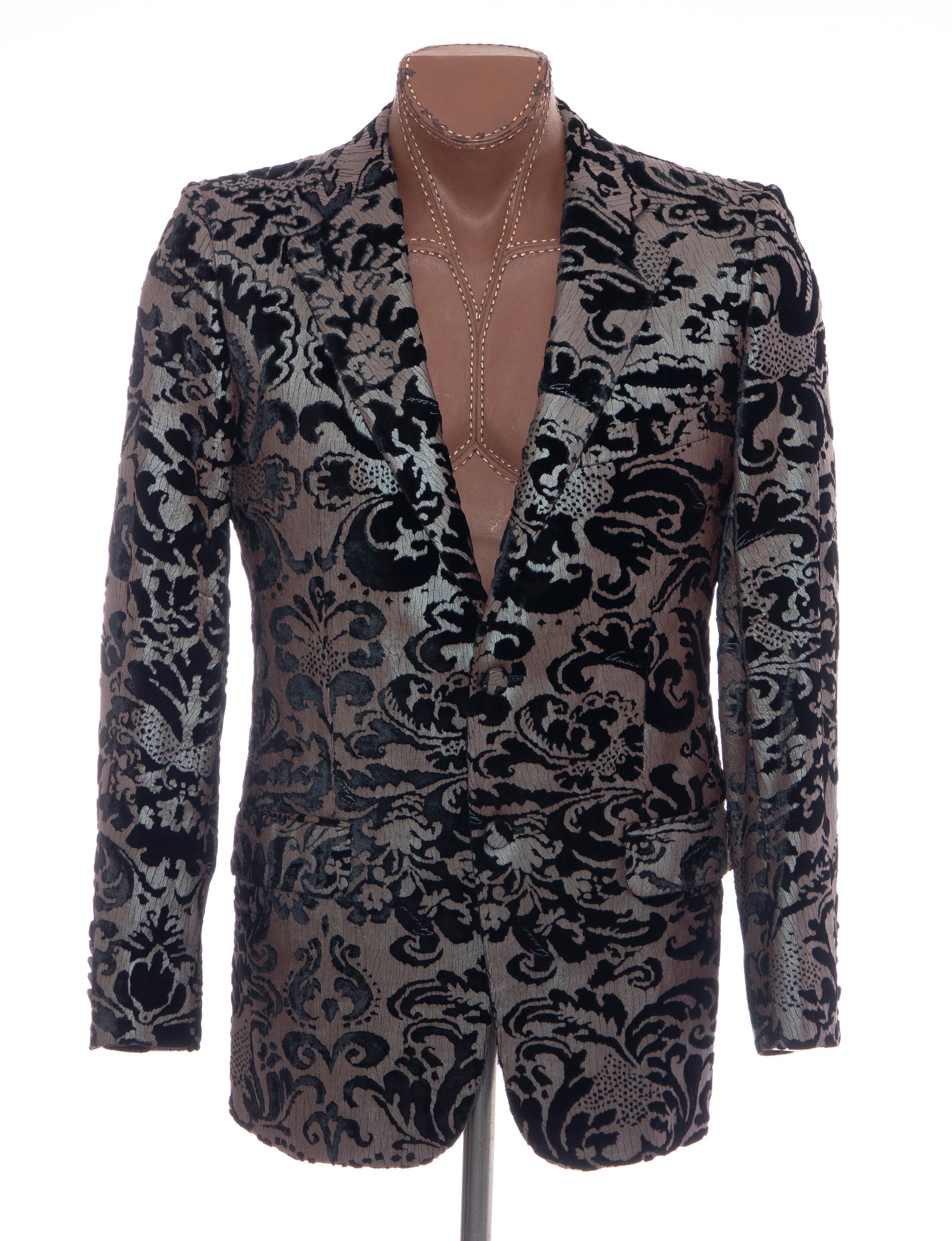 Tom Ford for Gucci Runway Damask Velvet Men's Tuxedo Blazer, Spring 2000 6