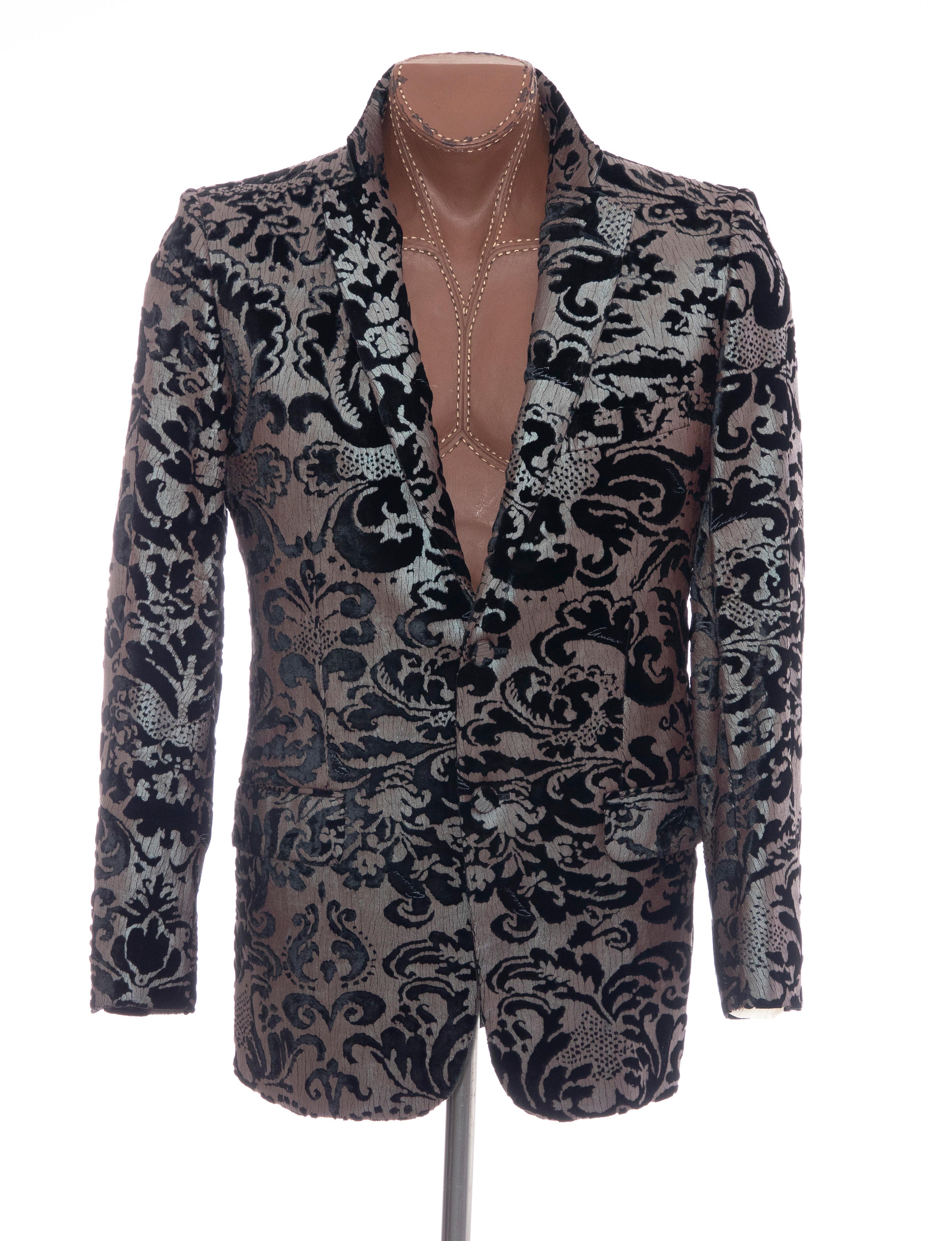 Tom Ford for Gucci Runway Damask Velvet Men's Tuxedo Blazer, Spring 2000 7