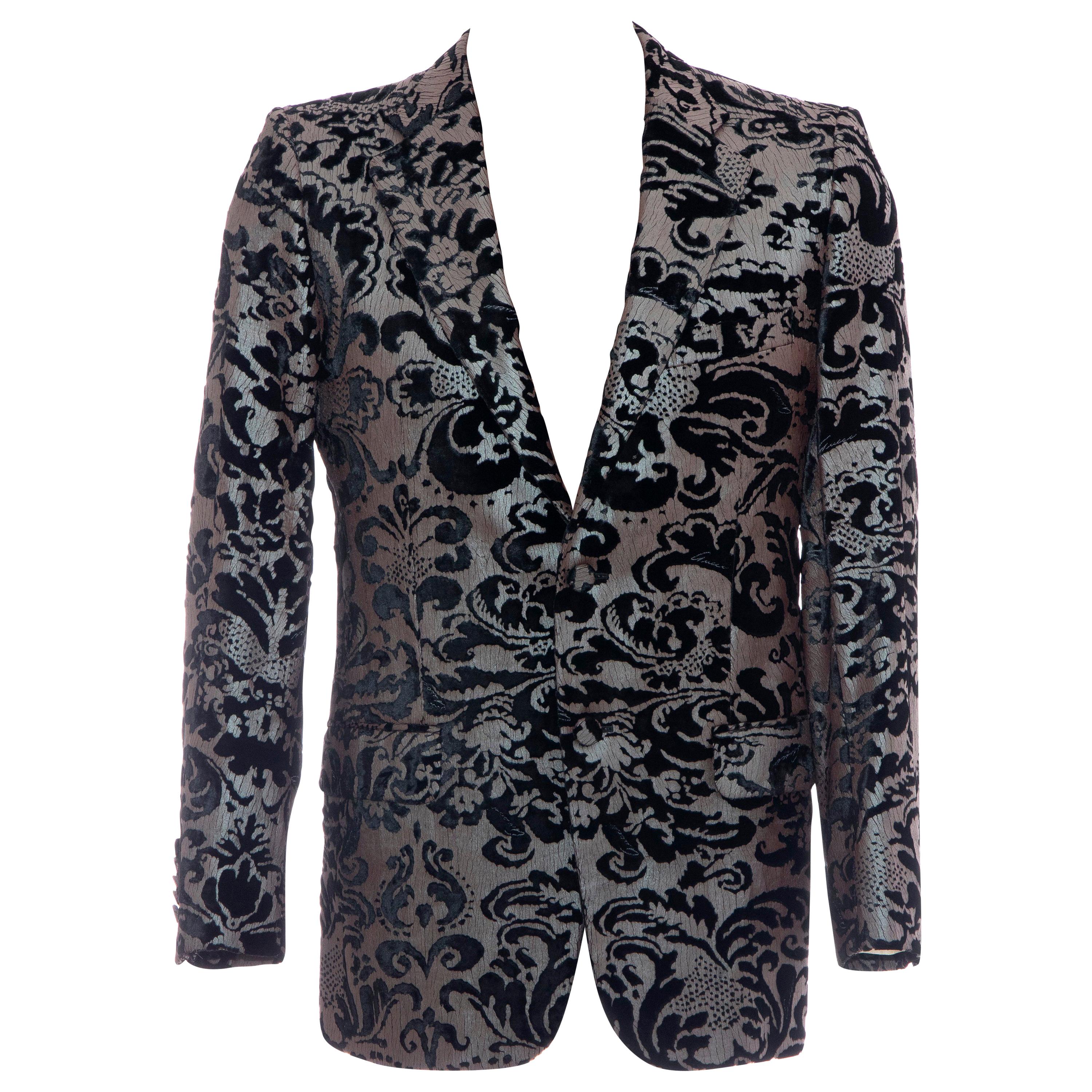 Tom Ford for Gucci Runway Damask Velvet Men's Tuxedo Blazer, Spring 2000