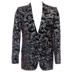 Tom Ford for Gucci Runway Damask Velvet Men's Tuxedo Blazer, Spring ...