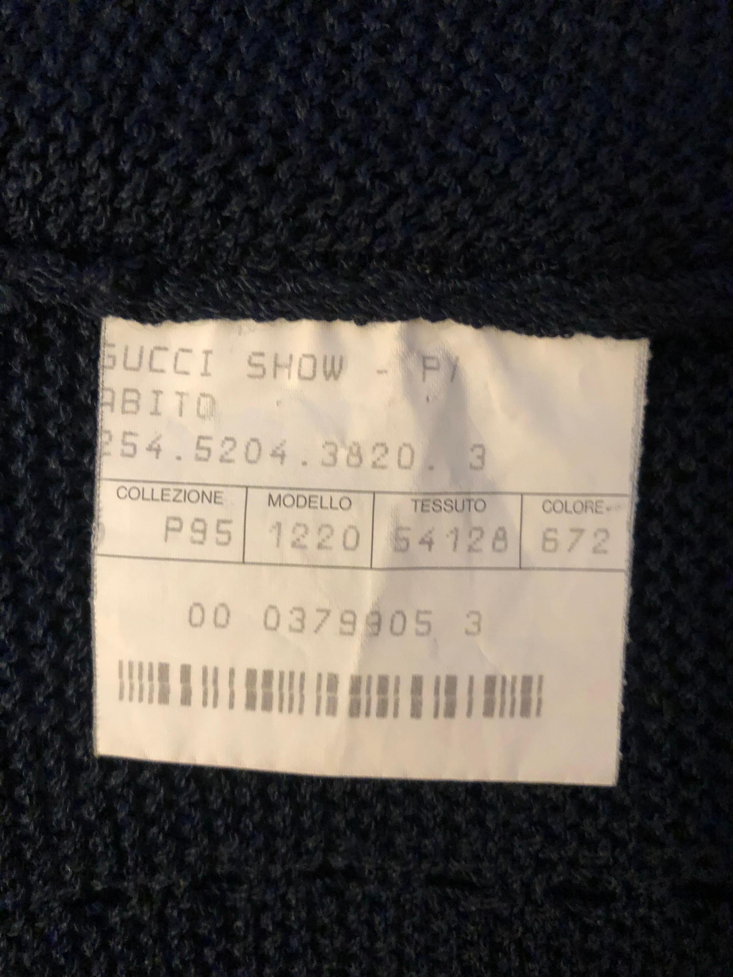 Tom Ford for Gucci S/S 1995 Vintage Lace Up Off Shoulder Crochet Knit Dress For Sale 2
