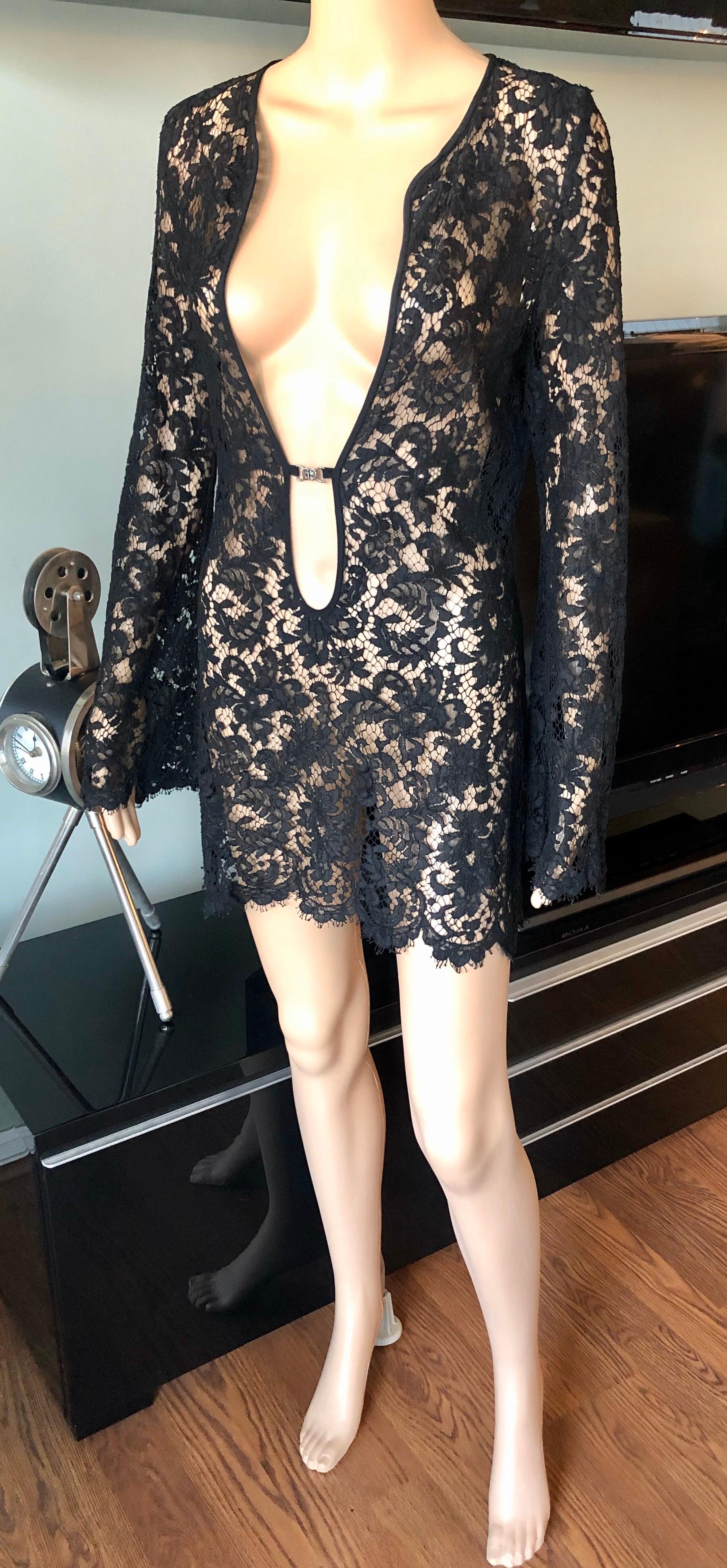 gucci black lace dress