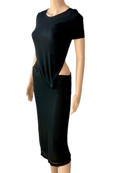Tom Ford for Gucci S/S 1997 Runway Chain Cutout Backless Sheer Jersey Knit Dress