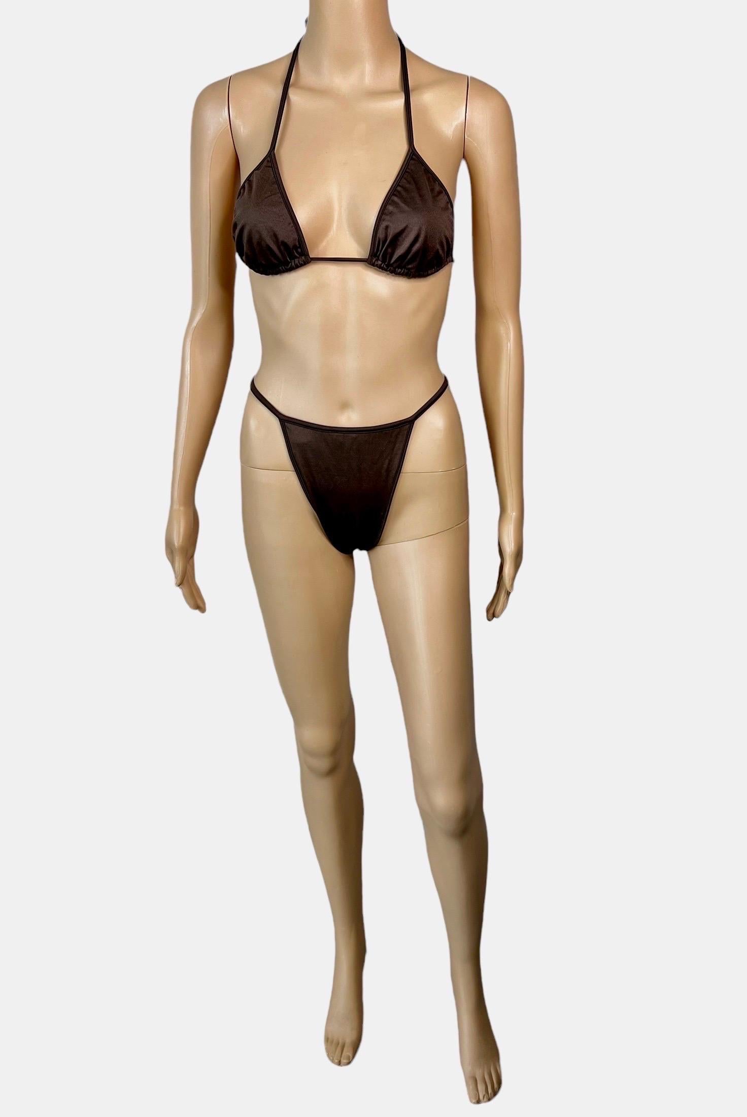 Tom Ford for Gucci S/S 1997 Runway GG Logo Thong Bra & Bikini Two-Piece Swimwear For Sale 4