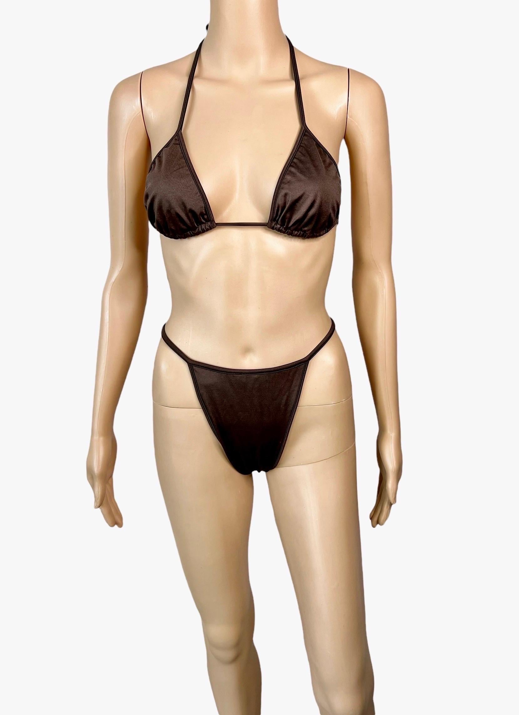 Tom Ford for Gucci S/S 1997 Runway GG Logo Thong Bra & Bikini Two-Piece Swimwear For Sale 6