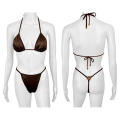 Tom Ford for Gucci S/S 1997 Laufsteg GG Logo Tanga BH & Bikini Zweiteilige Bademode