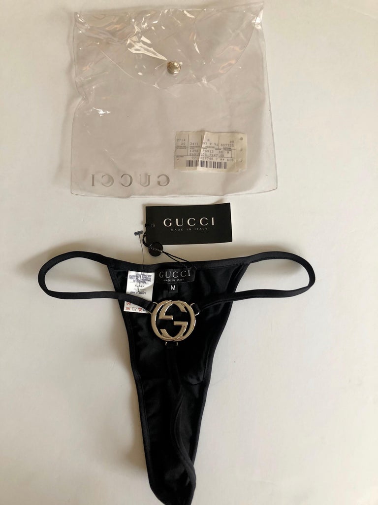 Unworn Tom Ford for Gucci S/S 1997 Runway Vintage Logo G String Thong Panty Underwear Size M
Museum Piece! Highly Collectible!
Unworn with the Original Tags Attached