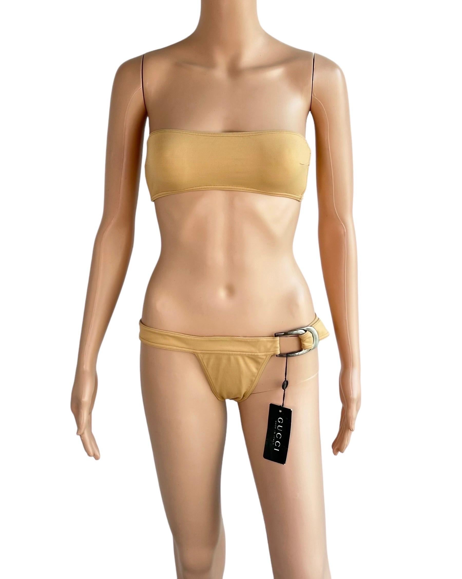 Tom Ford for Gucci S/S 1997 Unworn Strapless Bra & Buckle Bikini Two-Piece Set Swimwear Swimsuit

Size S

