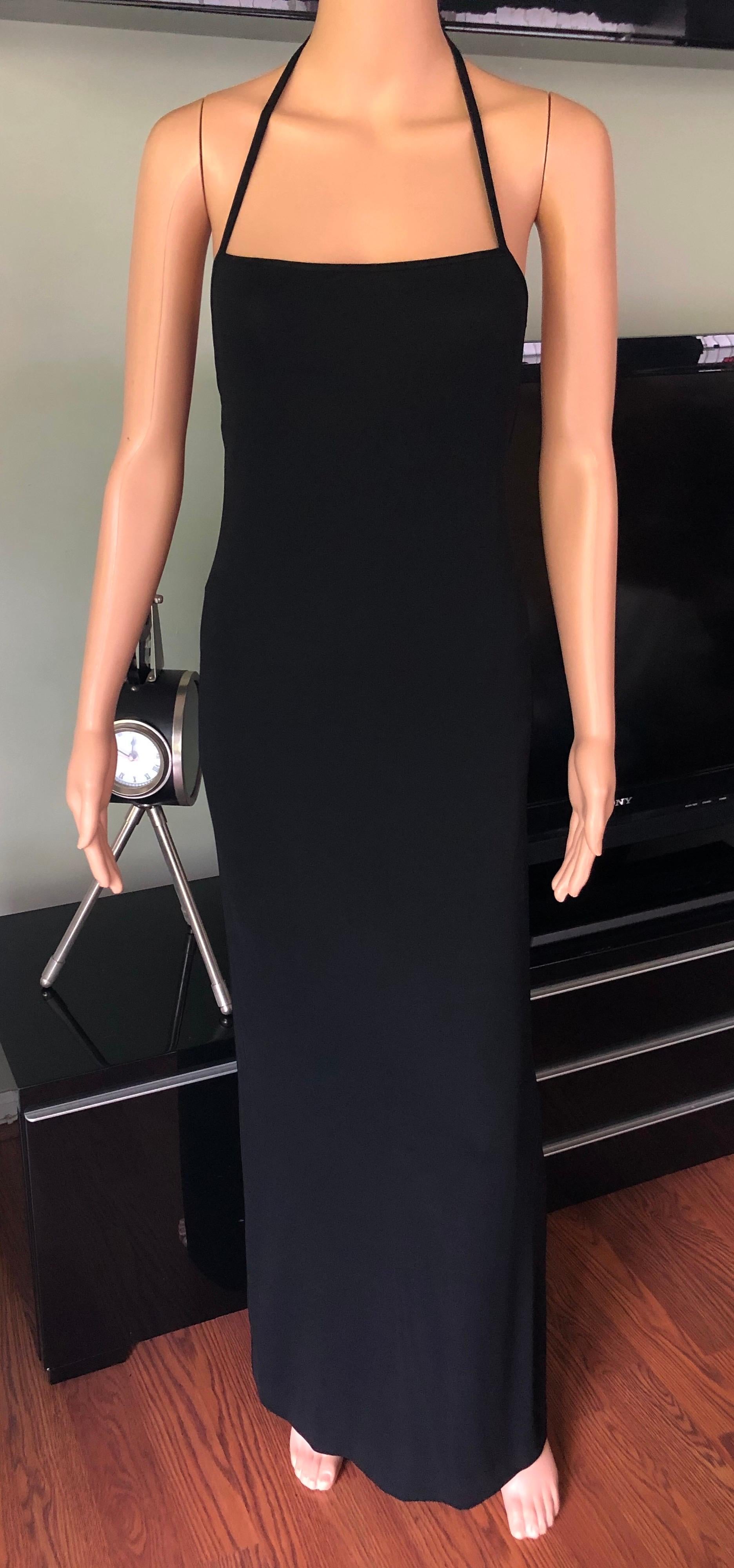 Tom Ford for Gucci S/S 1998 Bodycon Backless Black Evening Dress Gown In Good Condition For Sale In Naples, FL