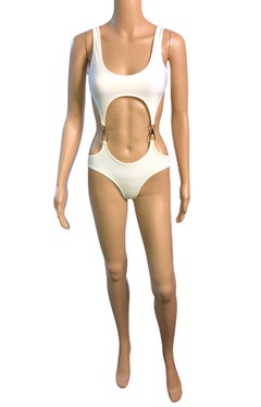 Tom Ford for Gucci S/S 1998 Cutout Buckles One Piece Bodysuit Swimsuit Swimwear