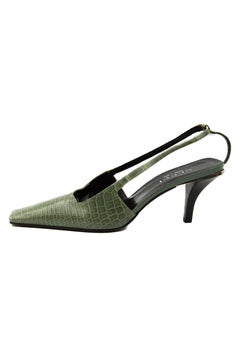 Tom Ford for Gucci S/S 1998 Green Crocodile Mules