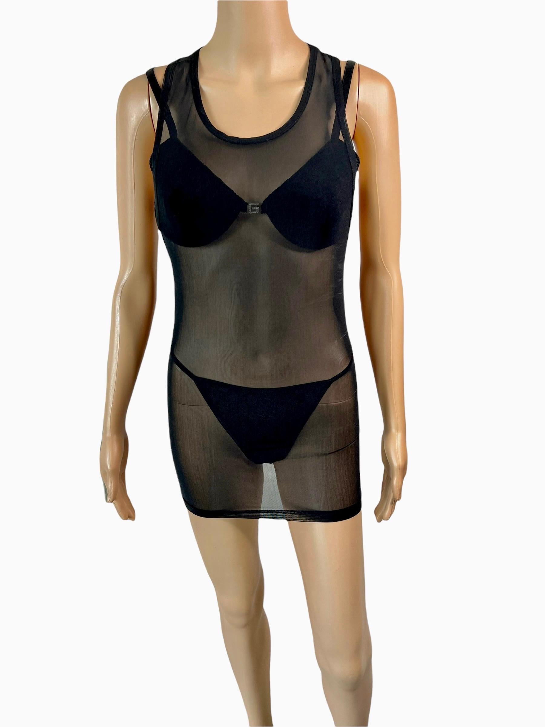 Tom Ford for Gucci S/S 1998 Logo Monogram Bra Bikini Dress Lingerie 3 Piece Set For Sale 2