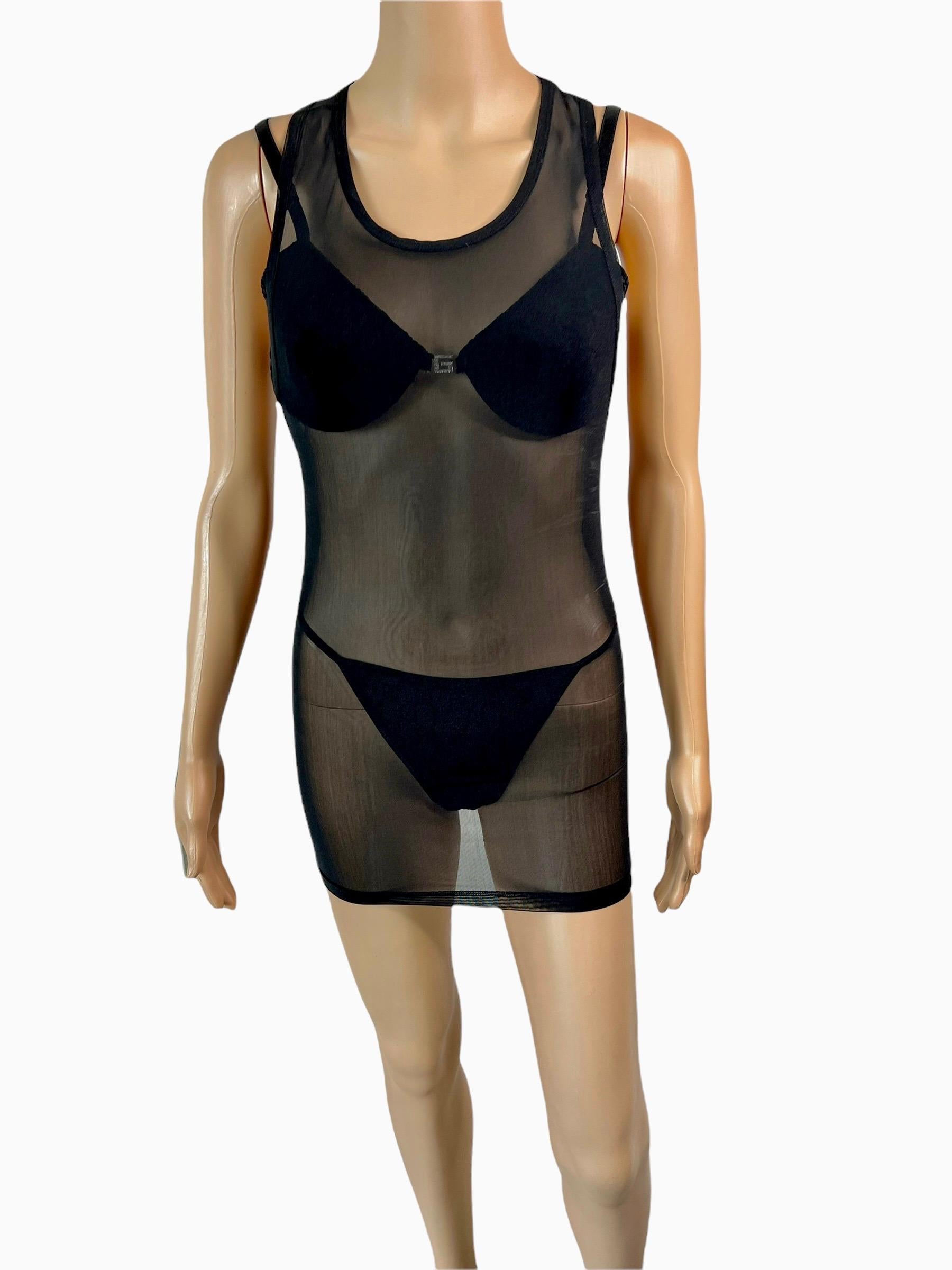  Ensemble 3 pièces Tom Ford pour Gucci S/S 1998 Logo Monogram Bra Bikini Dress Lingerie en vente 3