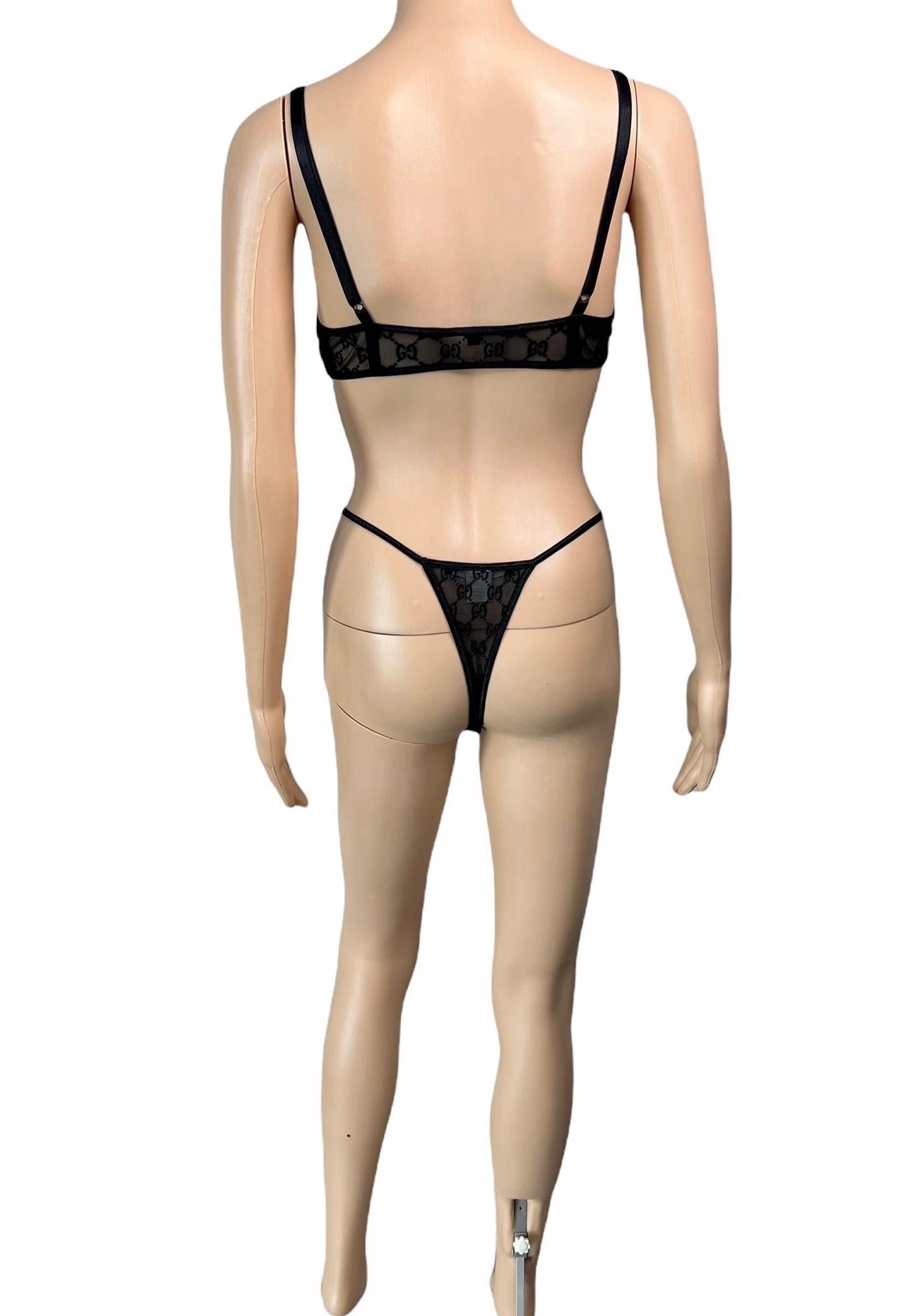 Tom Ford for Gucci S/S 1998 Logo Monogram Bra Bikini Dress Lingerie 3 Piece Set For Sale 7