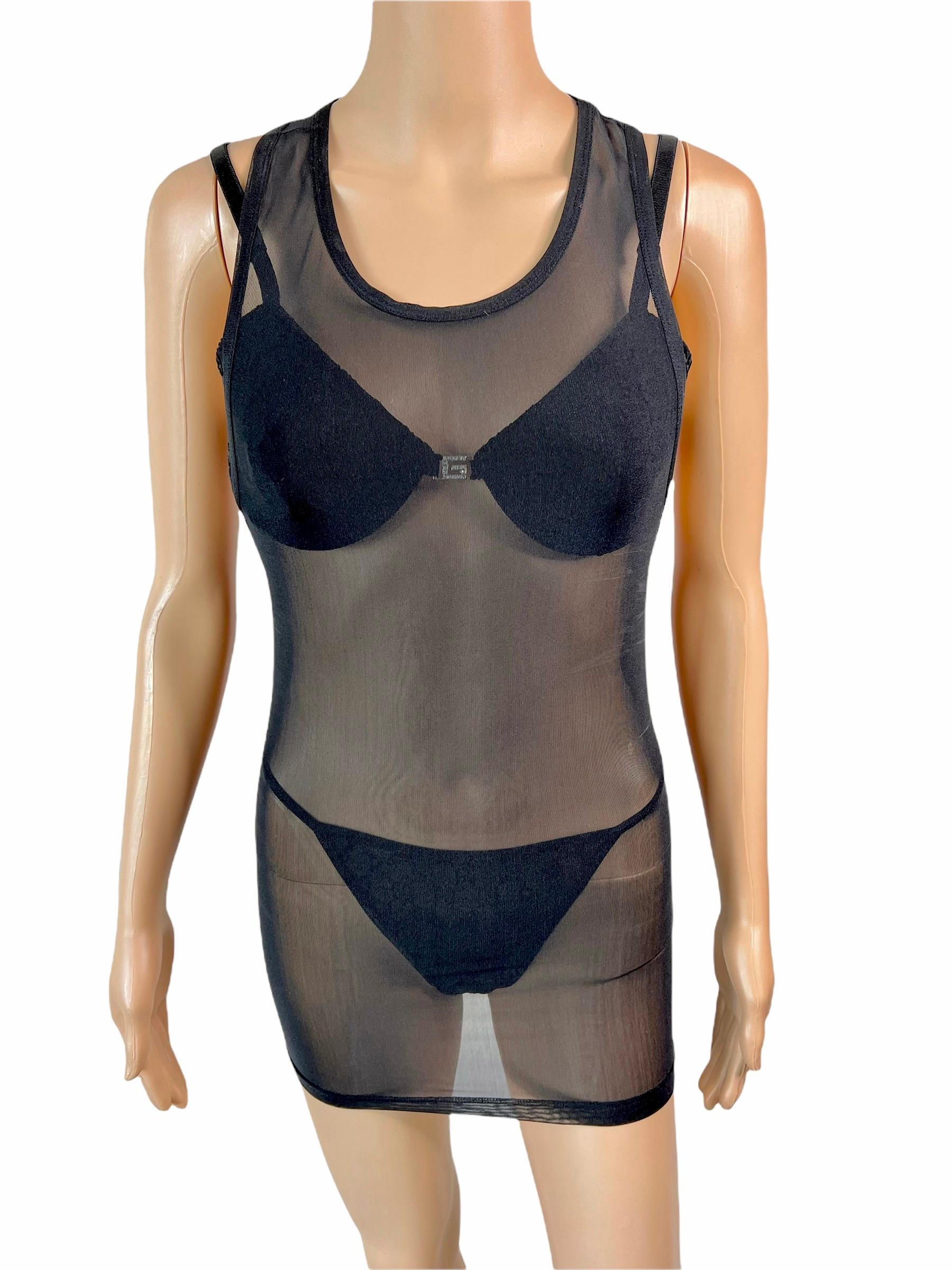 Tom Ford for Gucci S/S 1998 Logo Monogram Bra Bikini Dress Lingerie 3 Piece Set In Good Condition For Sale In Naples, FL