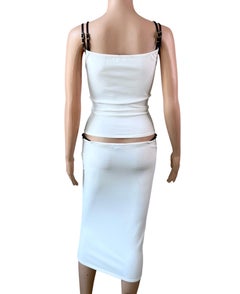 Tom Ford für Gucci, Frühjahr/Sommer 1998, Laufsteg-Kollektion: Zweiteiliges Ensemble aus weißem Tanktop und Rock