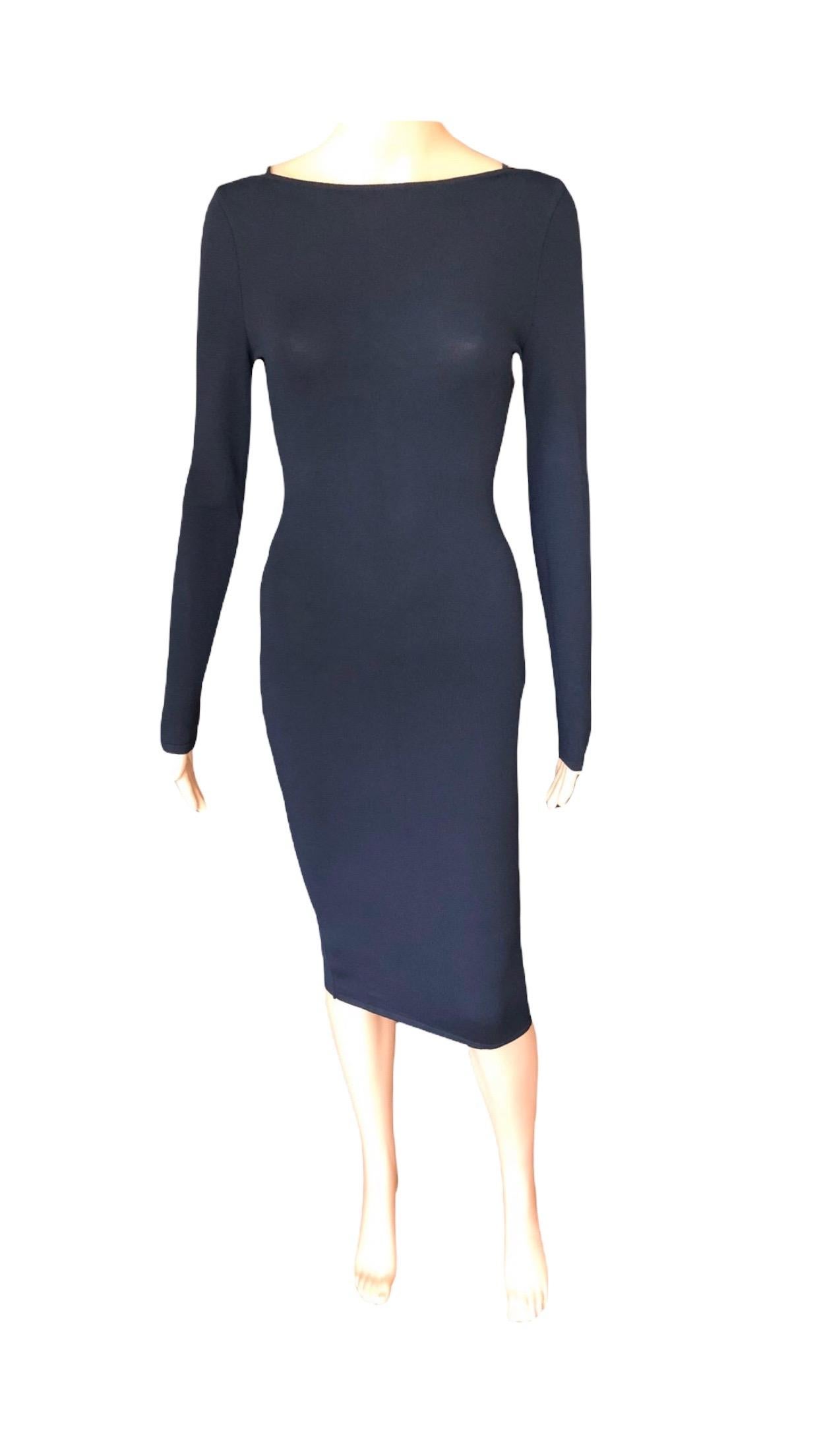 Tom Ford for Gucci S/S 1998 Vintage Bodycon Knit Midi Dress In Excellent Condition For Sale In Naples, FL