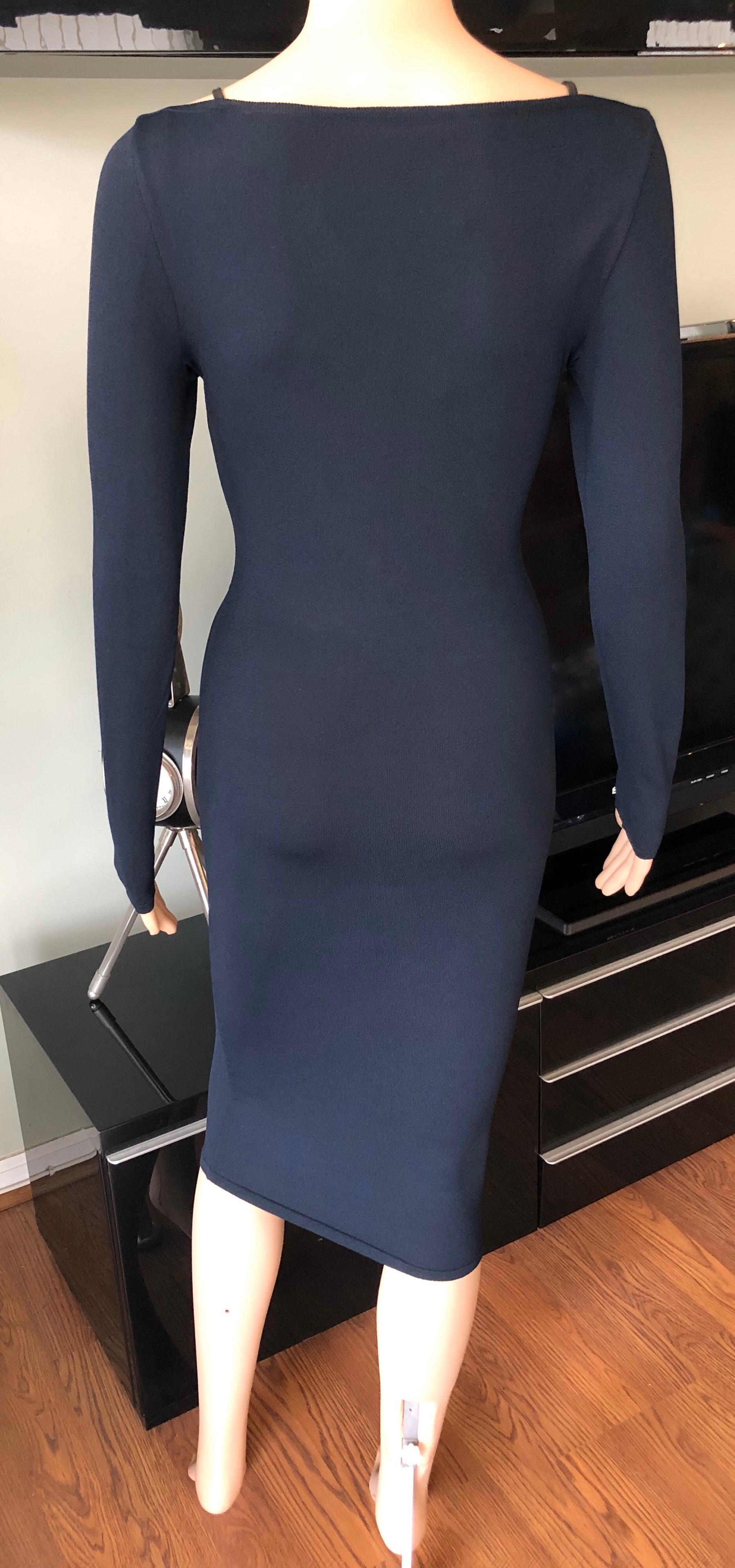 Tom Ford for Gucci S/S 1998 Vintage Bodycon Knit Midi Dress In Excellent Condition In Naples, FL