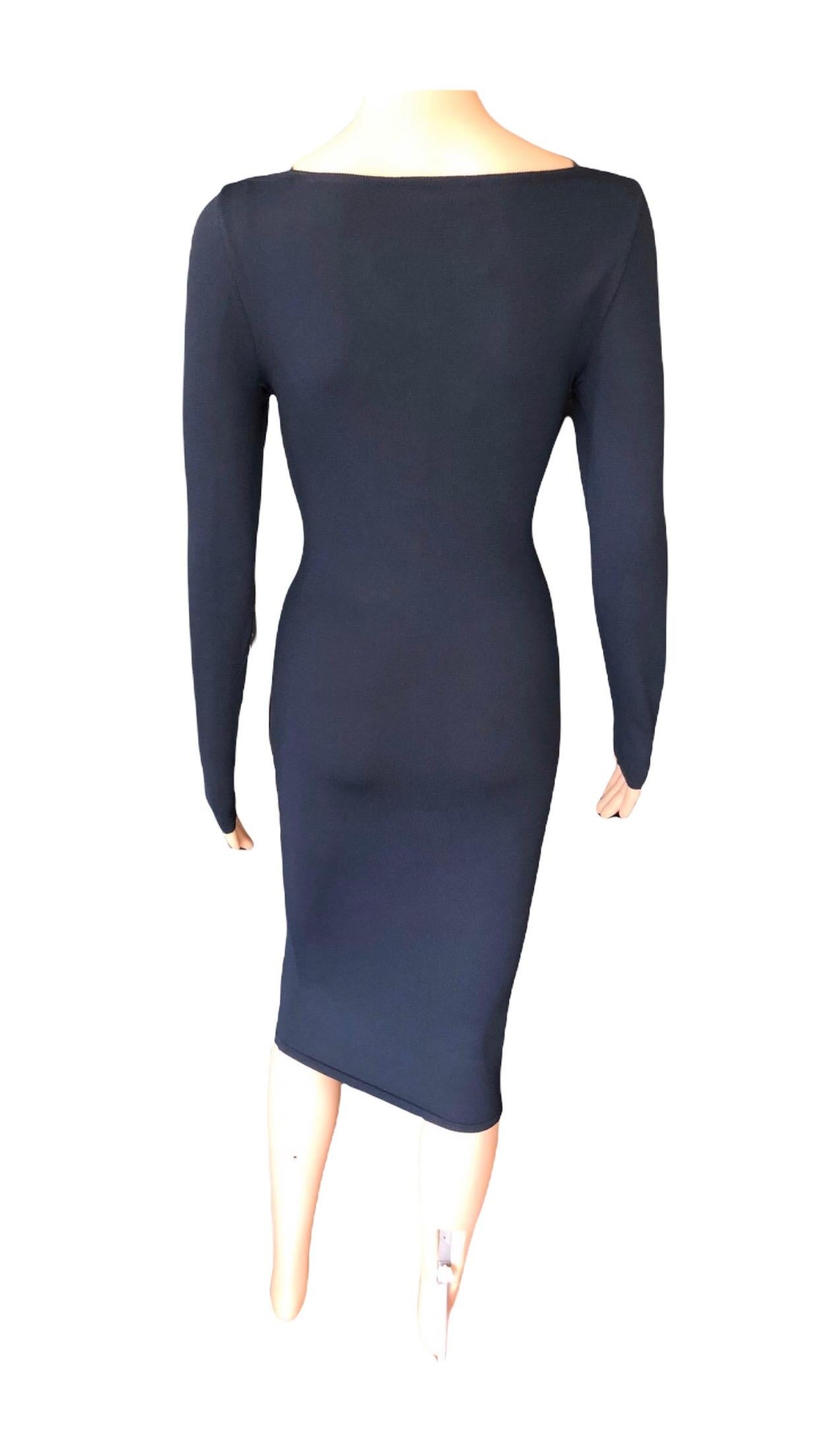 Tom Ford for Gucci S/S 1998 Vintage Bodycon Knit Midi Dress For Sale 1