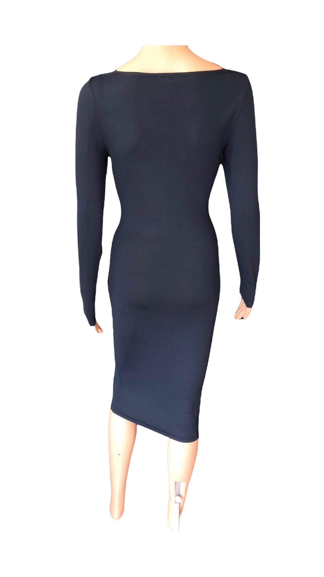 Tom Ford for Gucci S/S 1998 Vintage Bodycon Knit Midi Dress For Sale 2